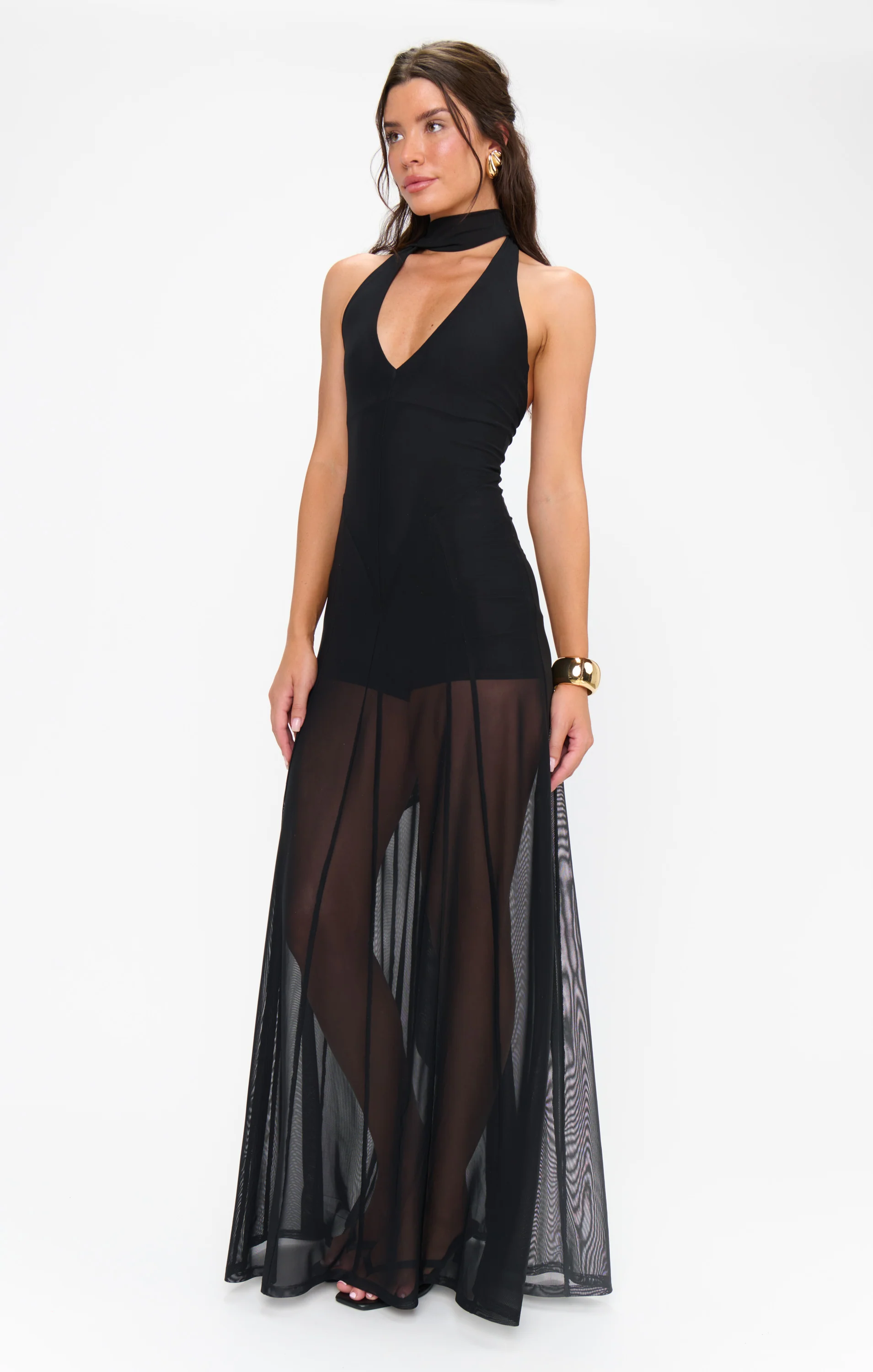Katia Maxi Dress ~ Black Mesh - Image 2