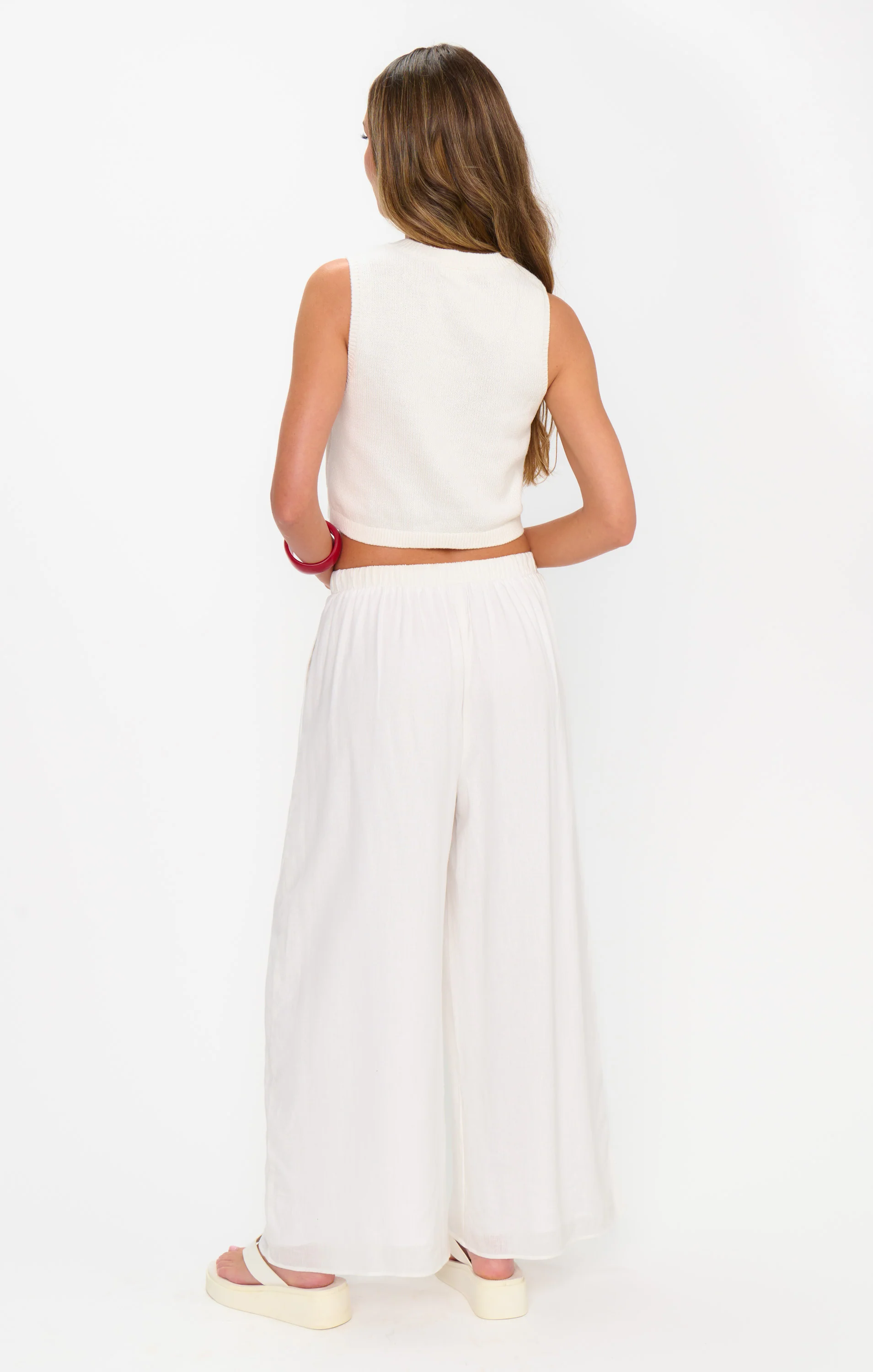 Kick Back Pants ~ White Linen - Image 2