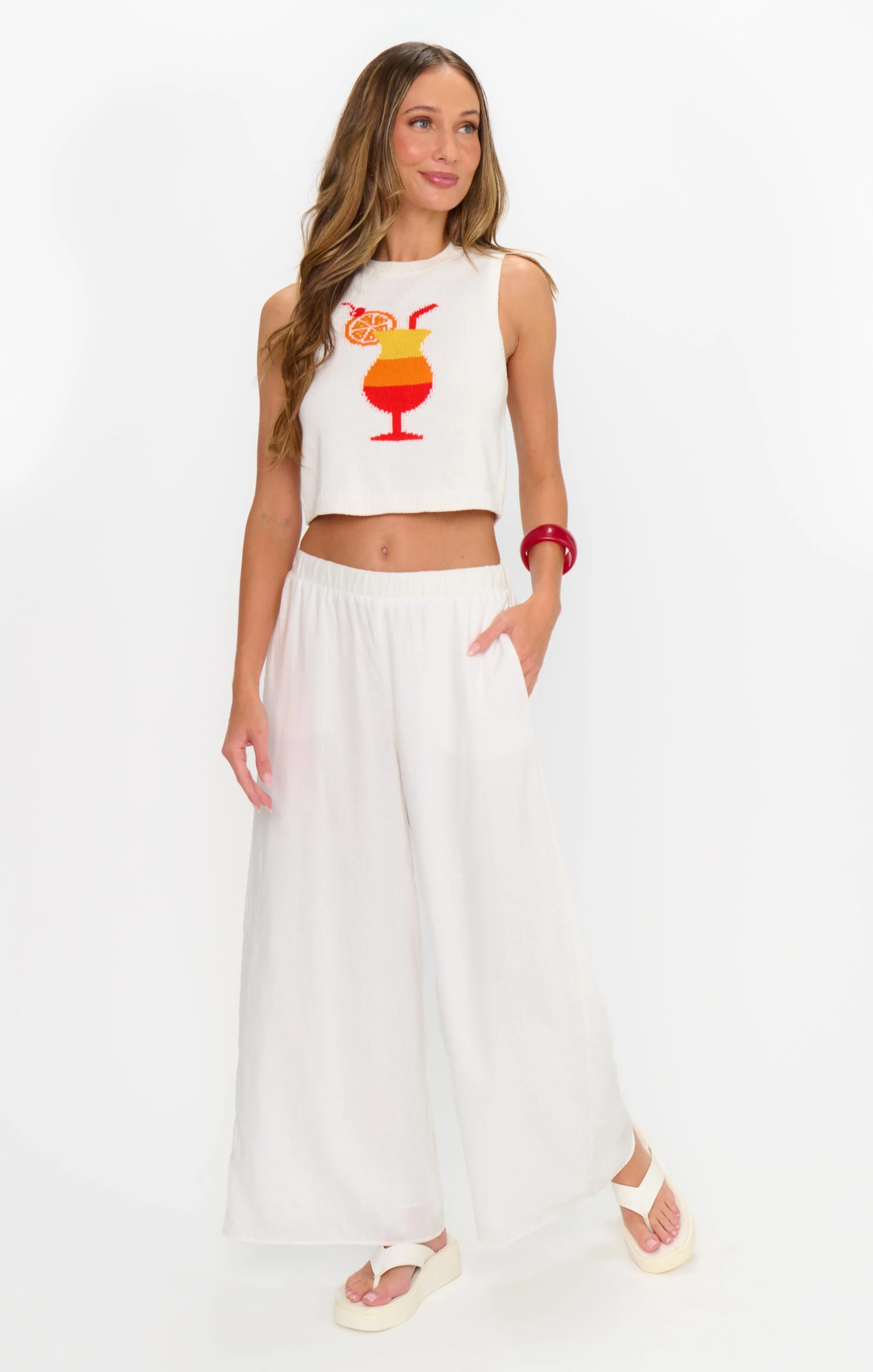 Kick Back Pants ~ White Linen - Image 4