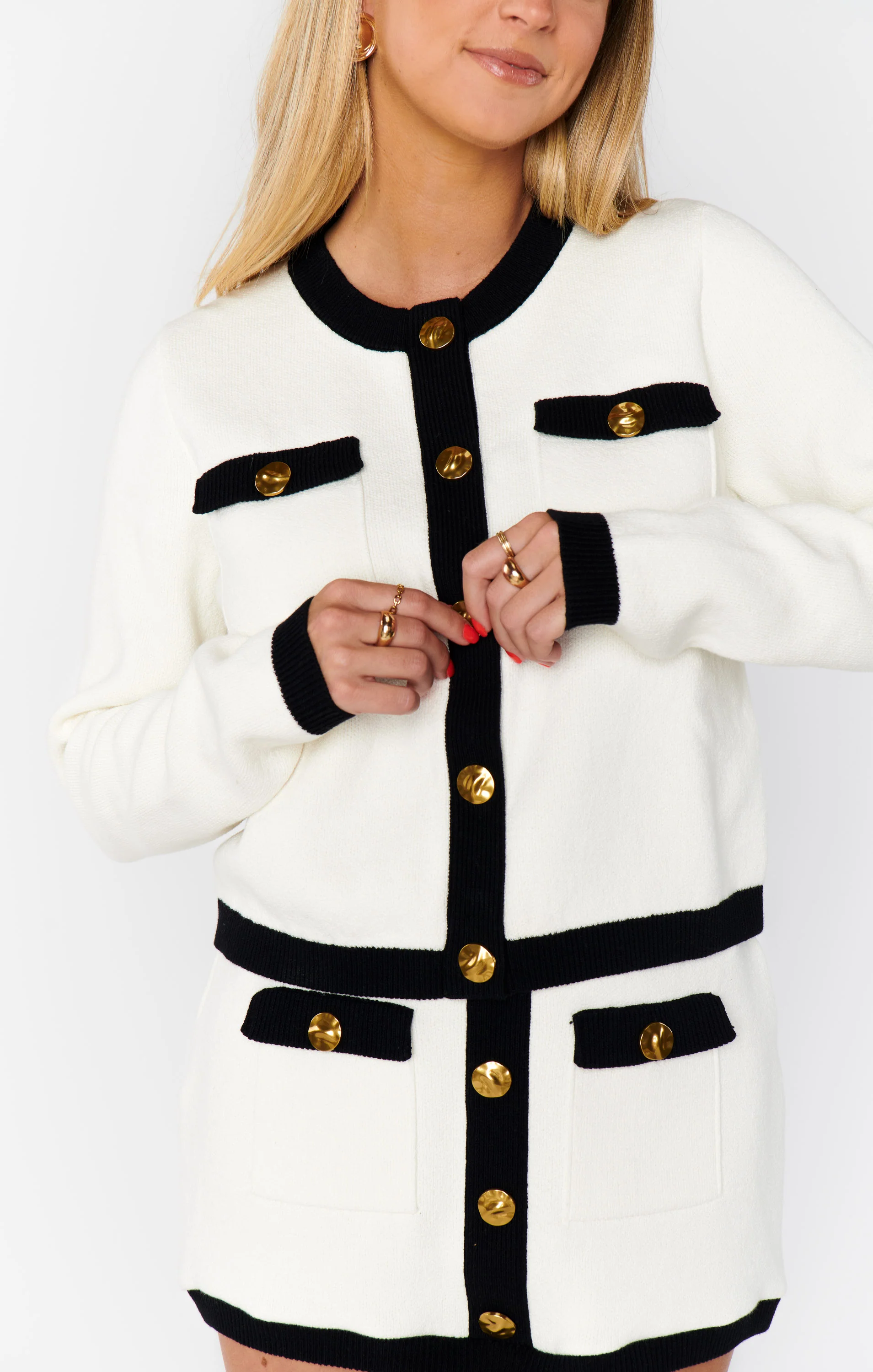 Kit Cardi ~ Cream and Black Knit - Image 5