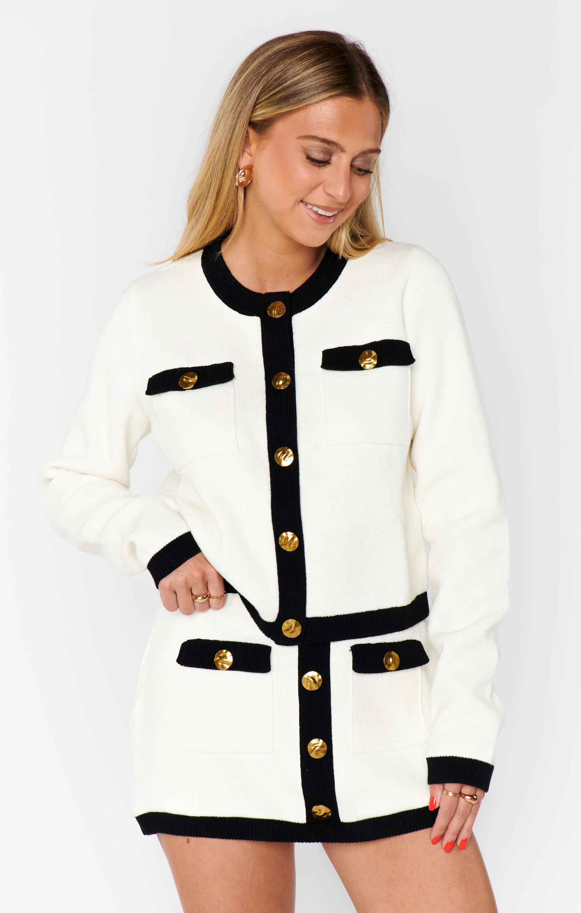 Kit Skirt ~ Cream and Black Knit - Image 3