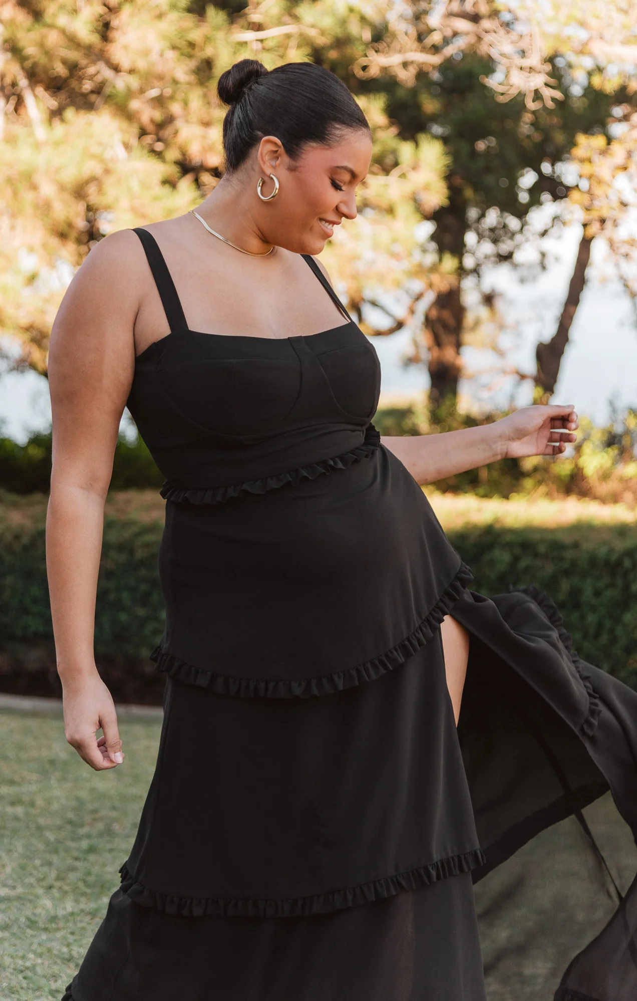 Lady Corset Dress ~ Black Chiffon - Image 10