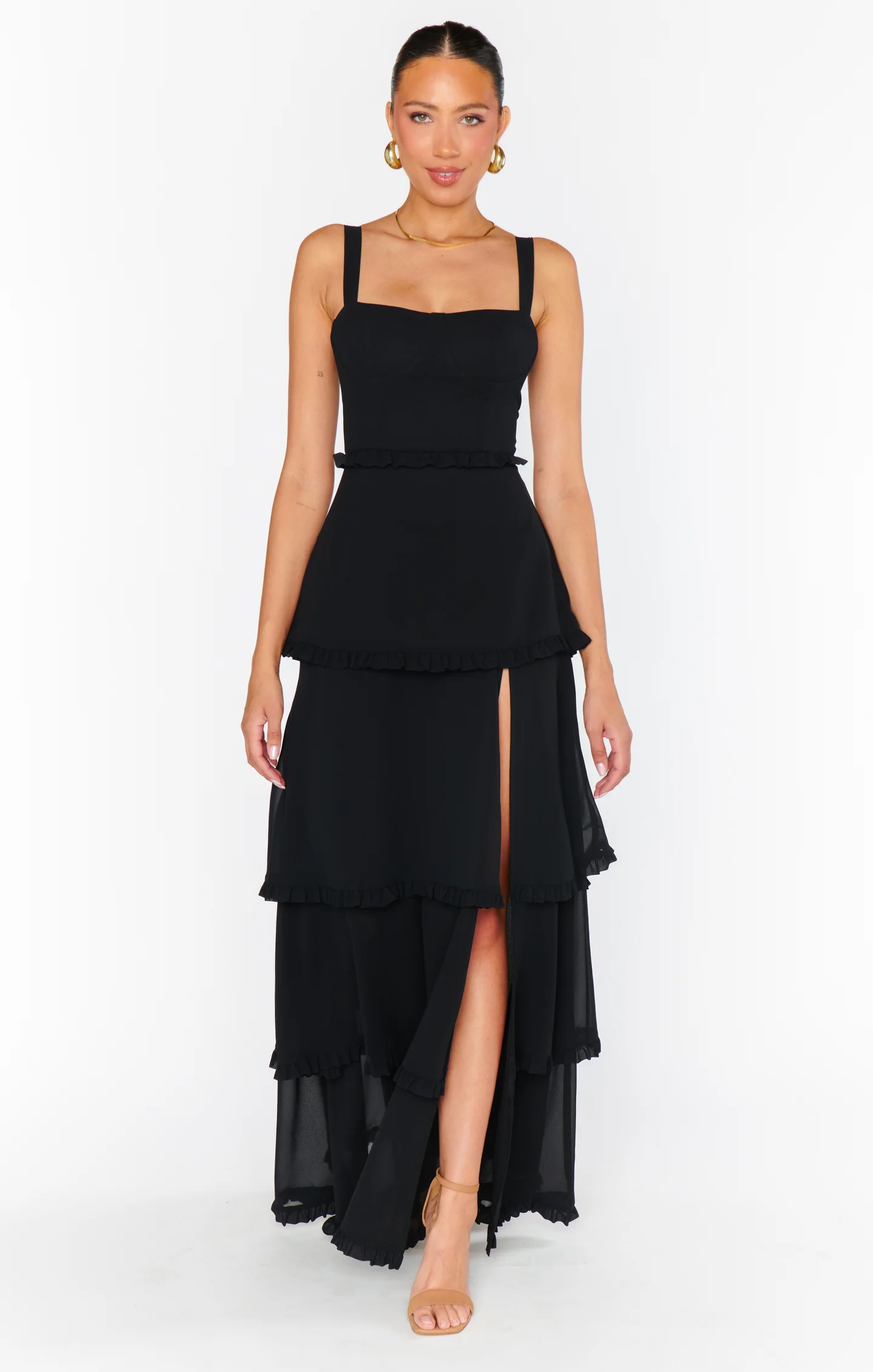 Lady Corset Dress ~ Black Chiffon - Image 11