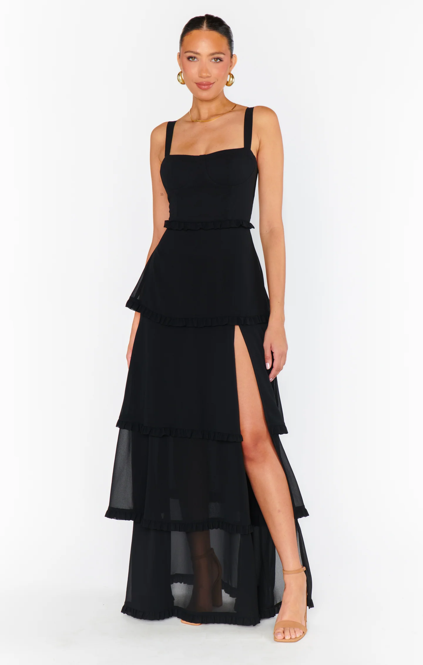 Lady Corset Dress ~ Black Chiffon - Image 3