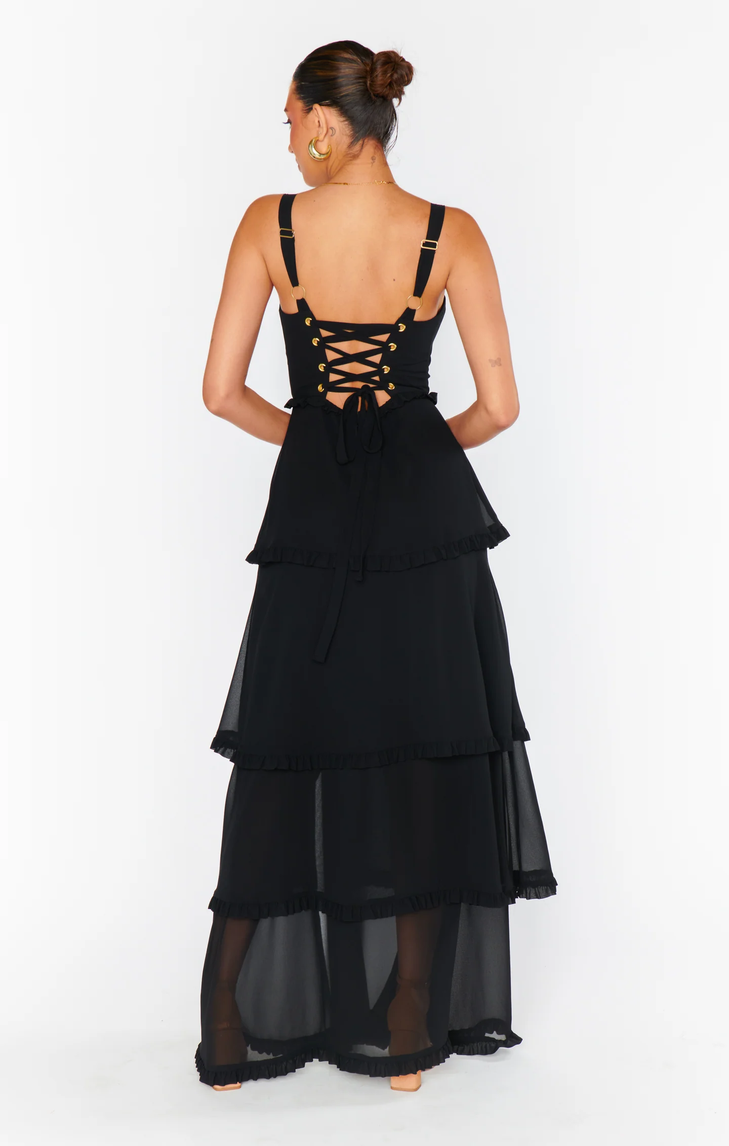 Lady Corset Dress ~ Black Chiffon - Image 8