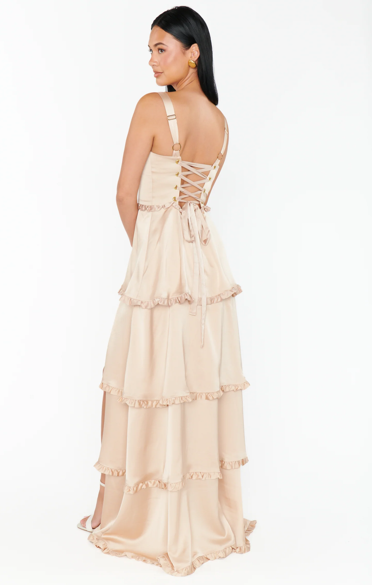 Lady Corset Dress ~ Champagne Luxe Satin - Image 5