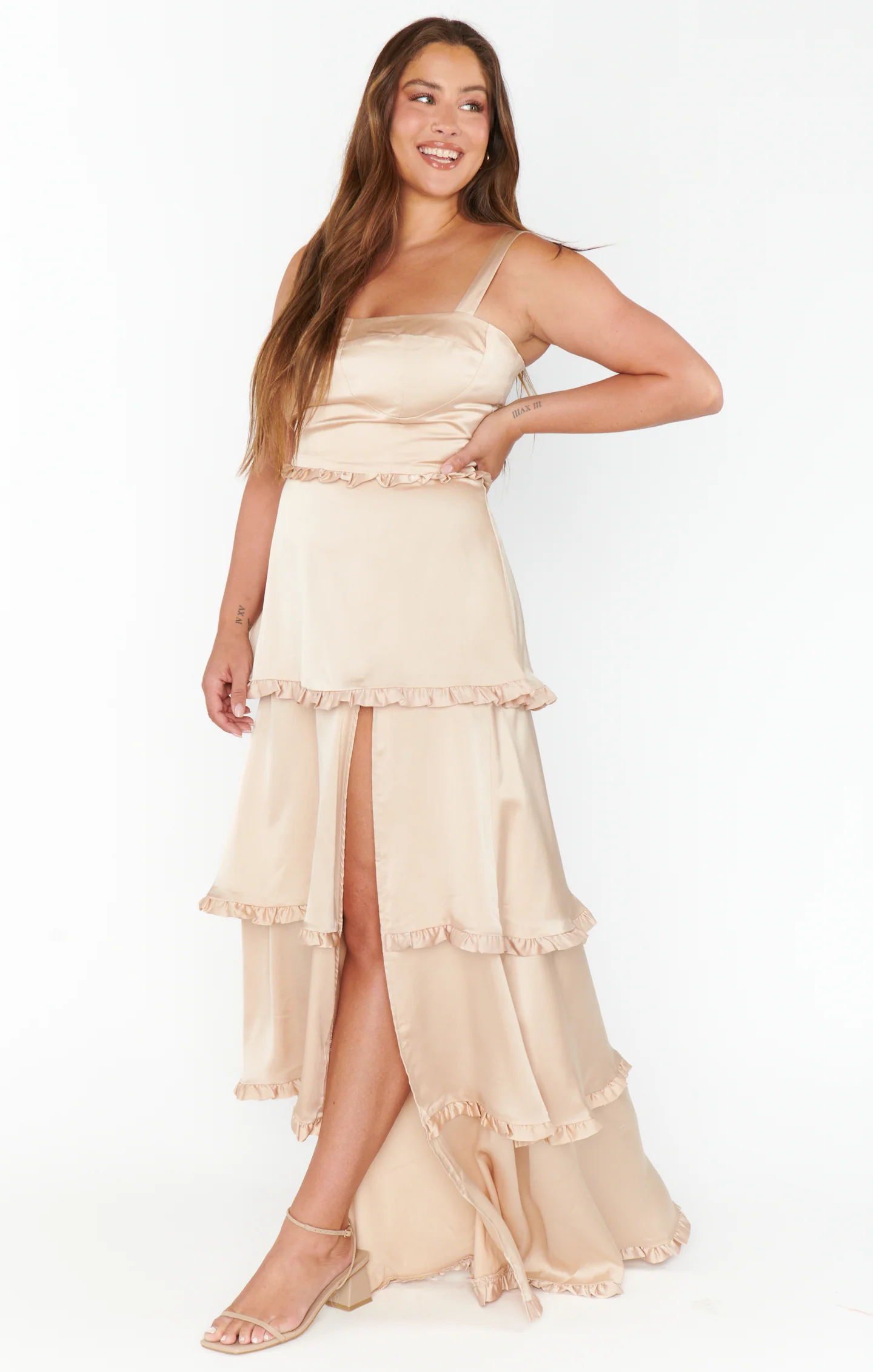 Lady Corset Dress ~ Champagne Luxe Satin - Image 6
