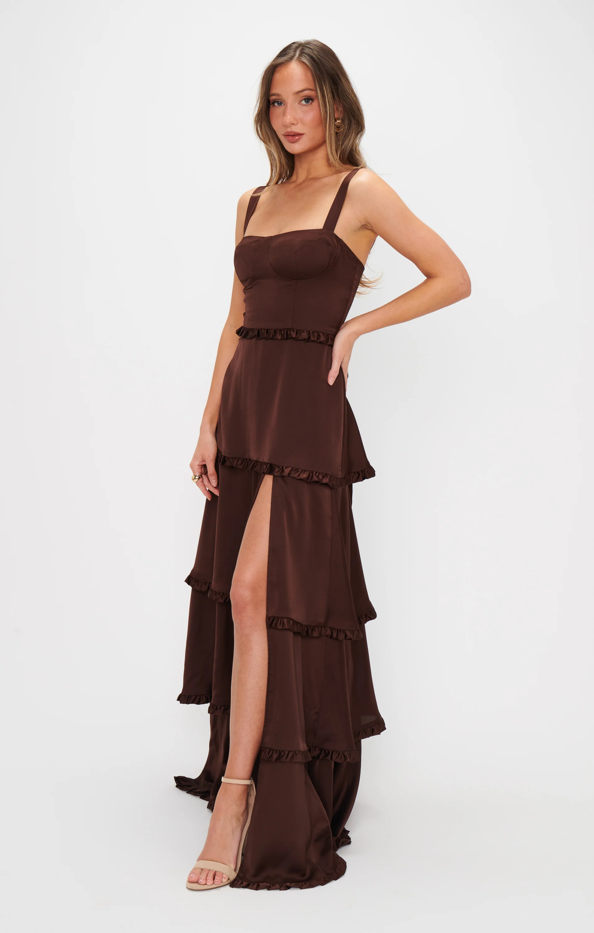 Lady Corset Dress ~ Chocolate Luxe Satin - Image 2