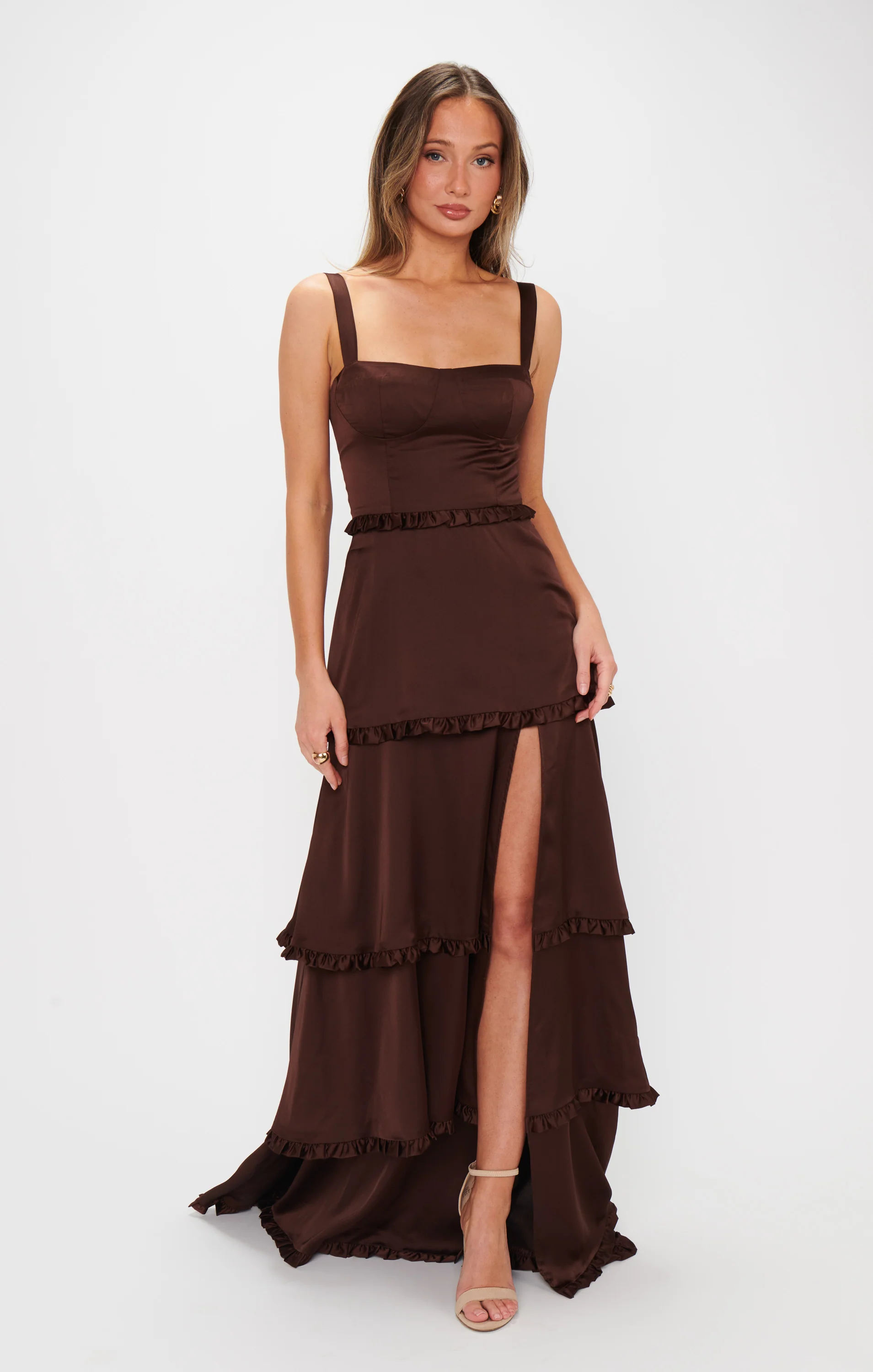 Lady Corset Dress ~ Chocolate Luxe Satin - Image 3