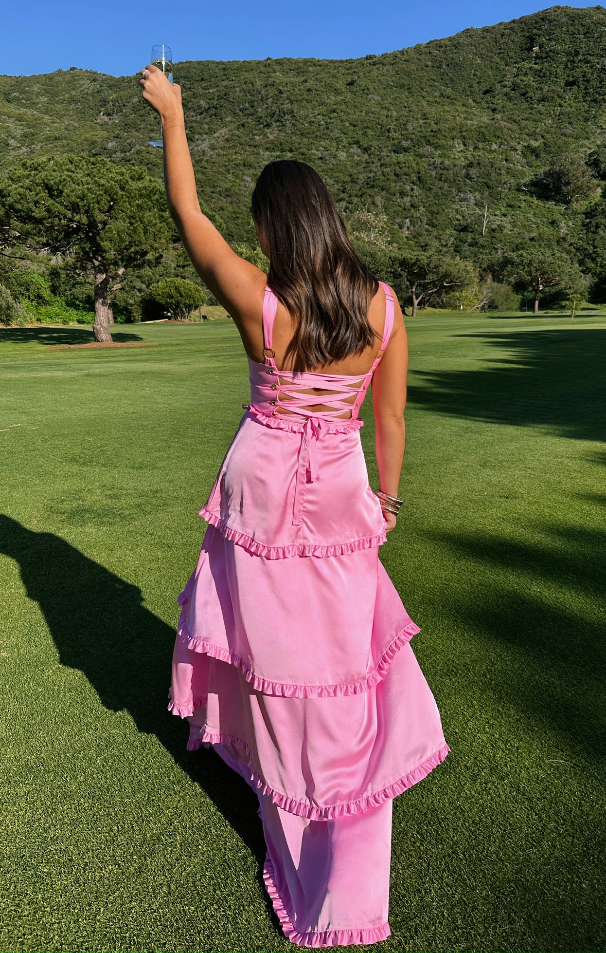 Lady Corset Dress ~ Pink Luxe Satin - Image 2