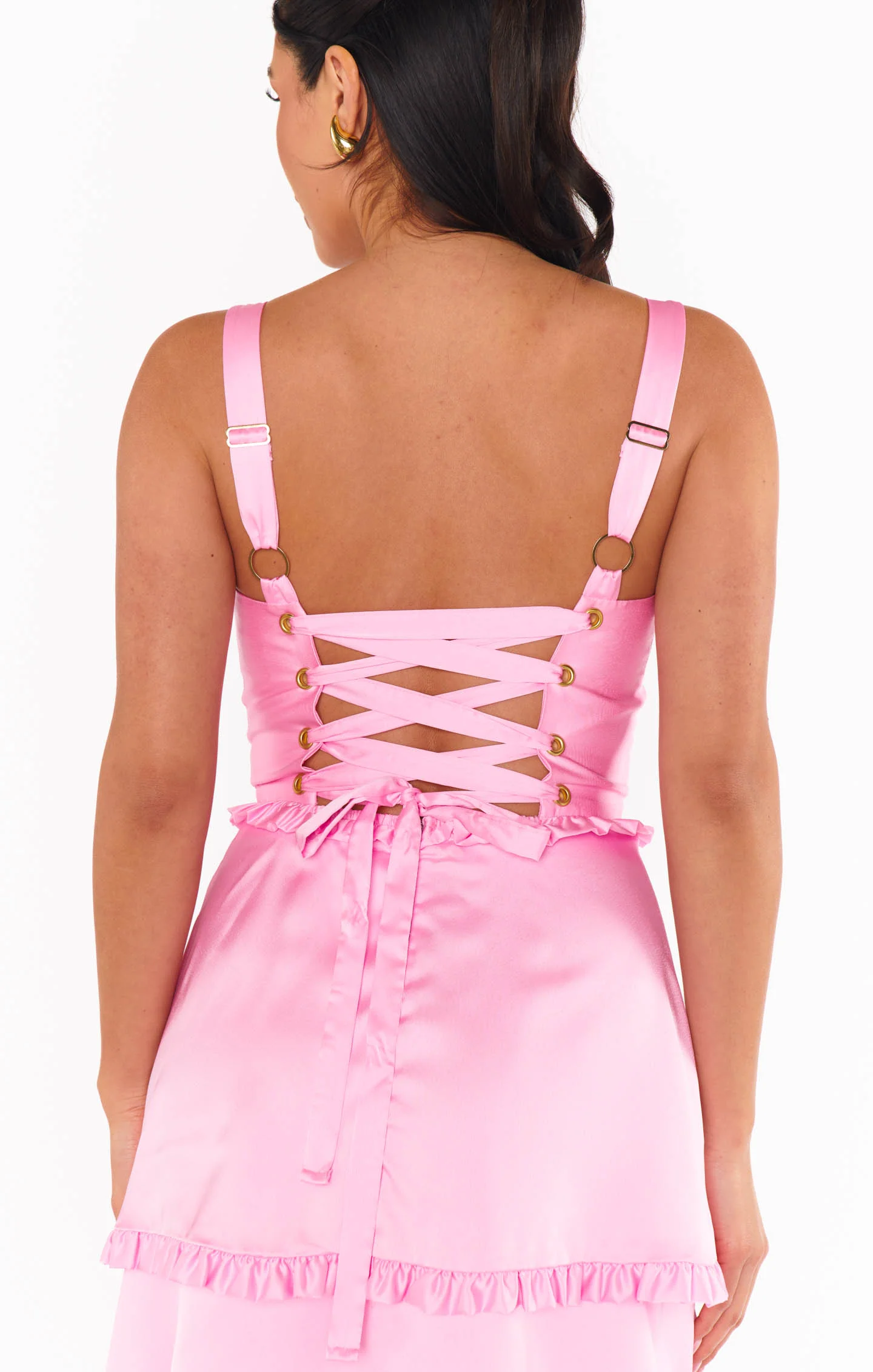 Lady Corset Dress ~ Pink Luxe Satin - Image 4