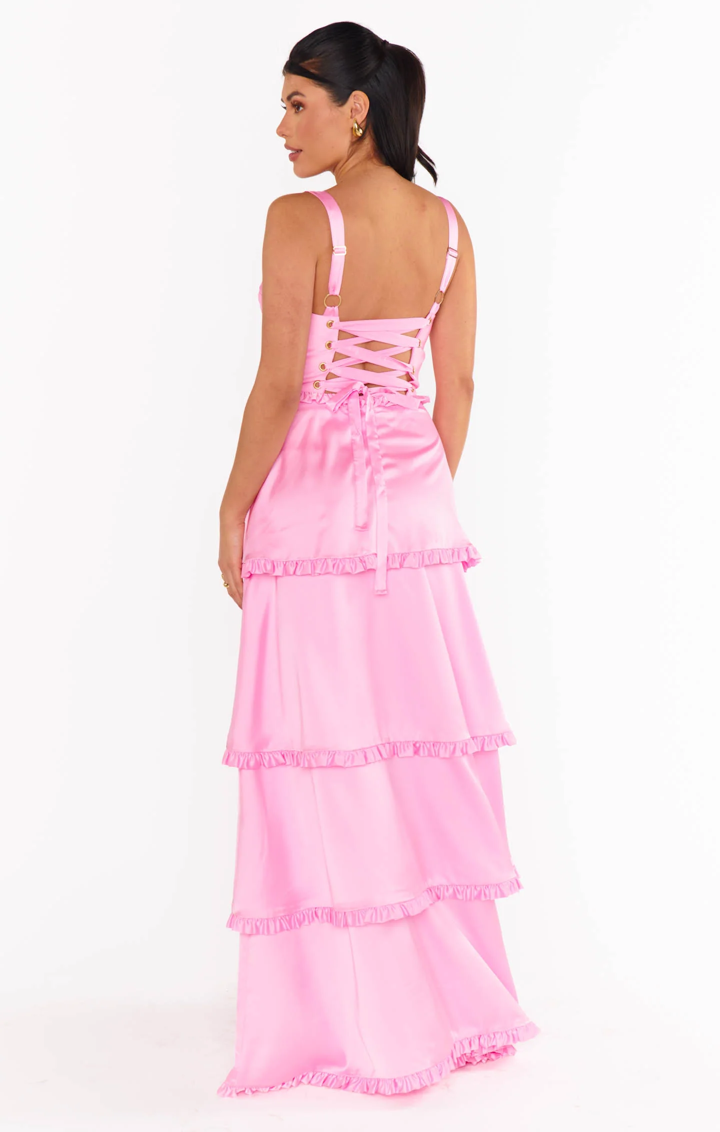 Lady Corset Dress ~ Pink Luxe Satin - Image 5