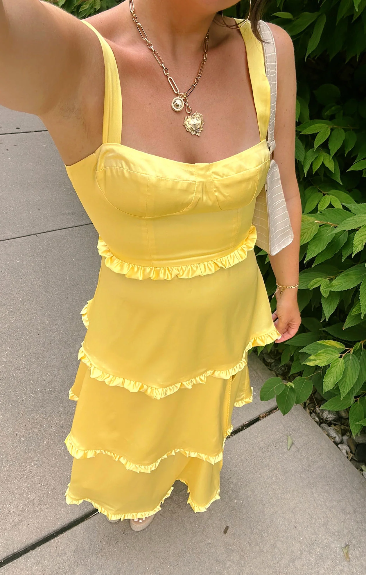 Lady Corset Dress ~ Yellow Luxe Satin - Image 4