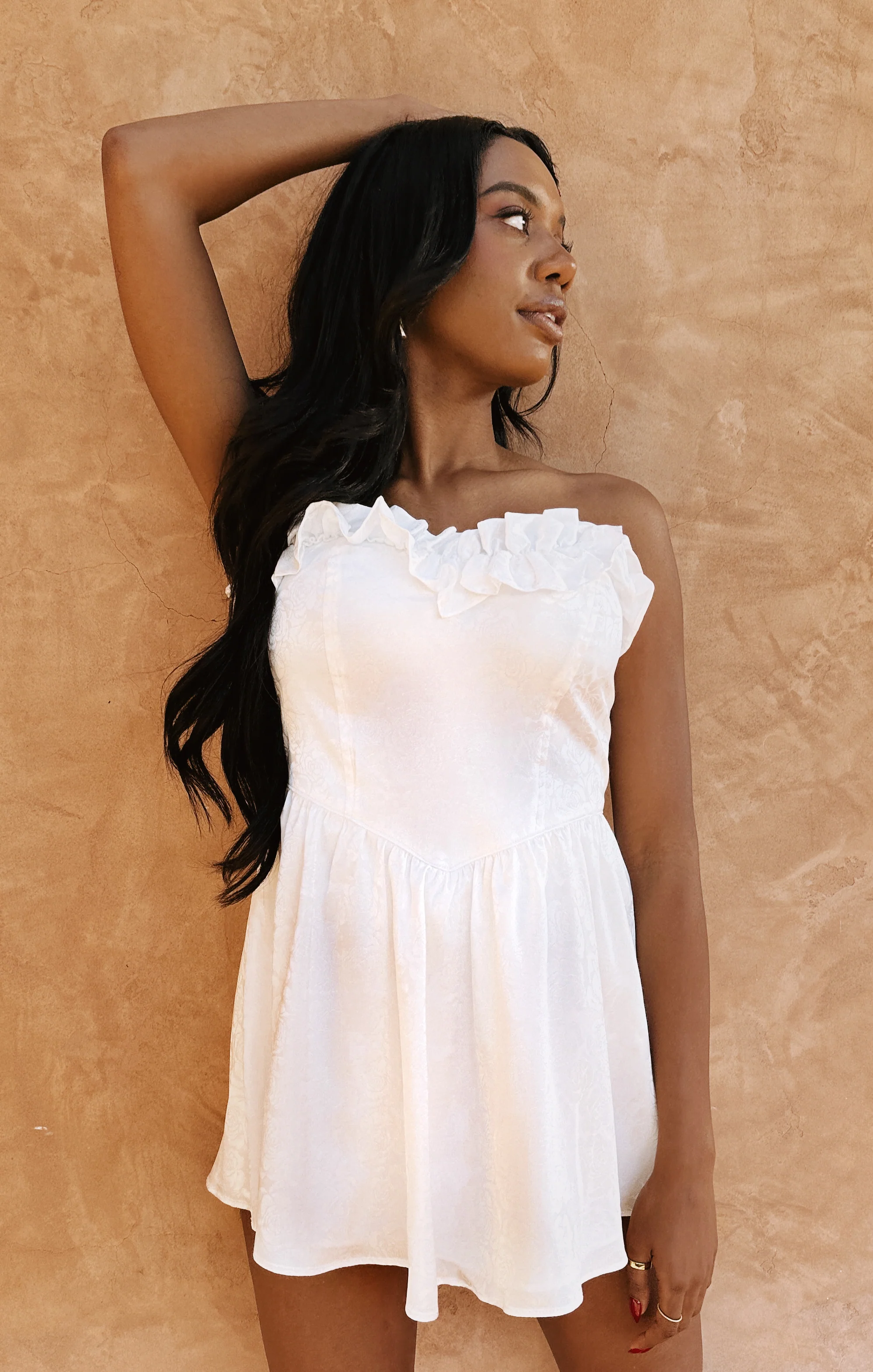 Lala Skort Dress ~ White Rose Satin - Image 3