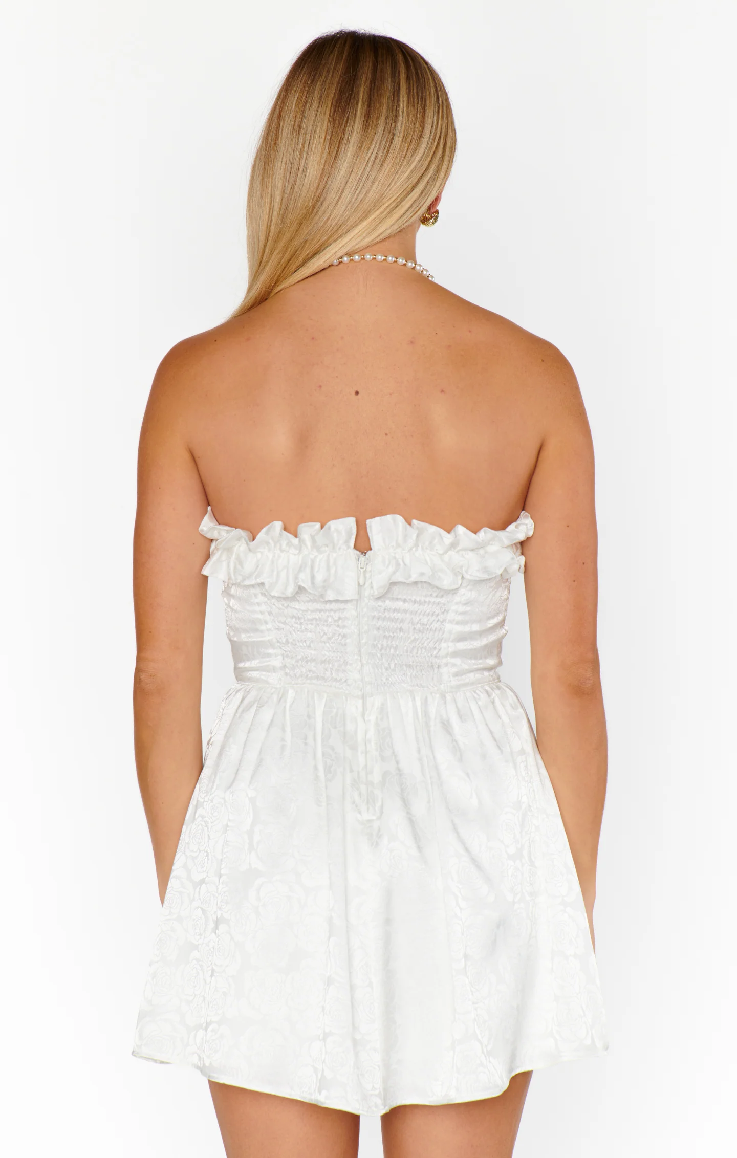 Lala Skort Dress ~ White Rose Satin - Image 7