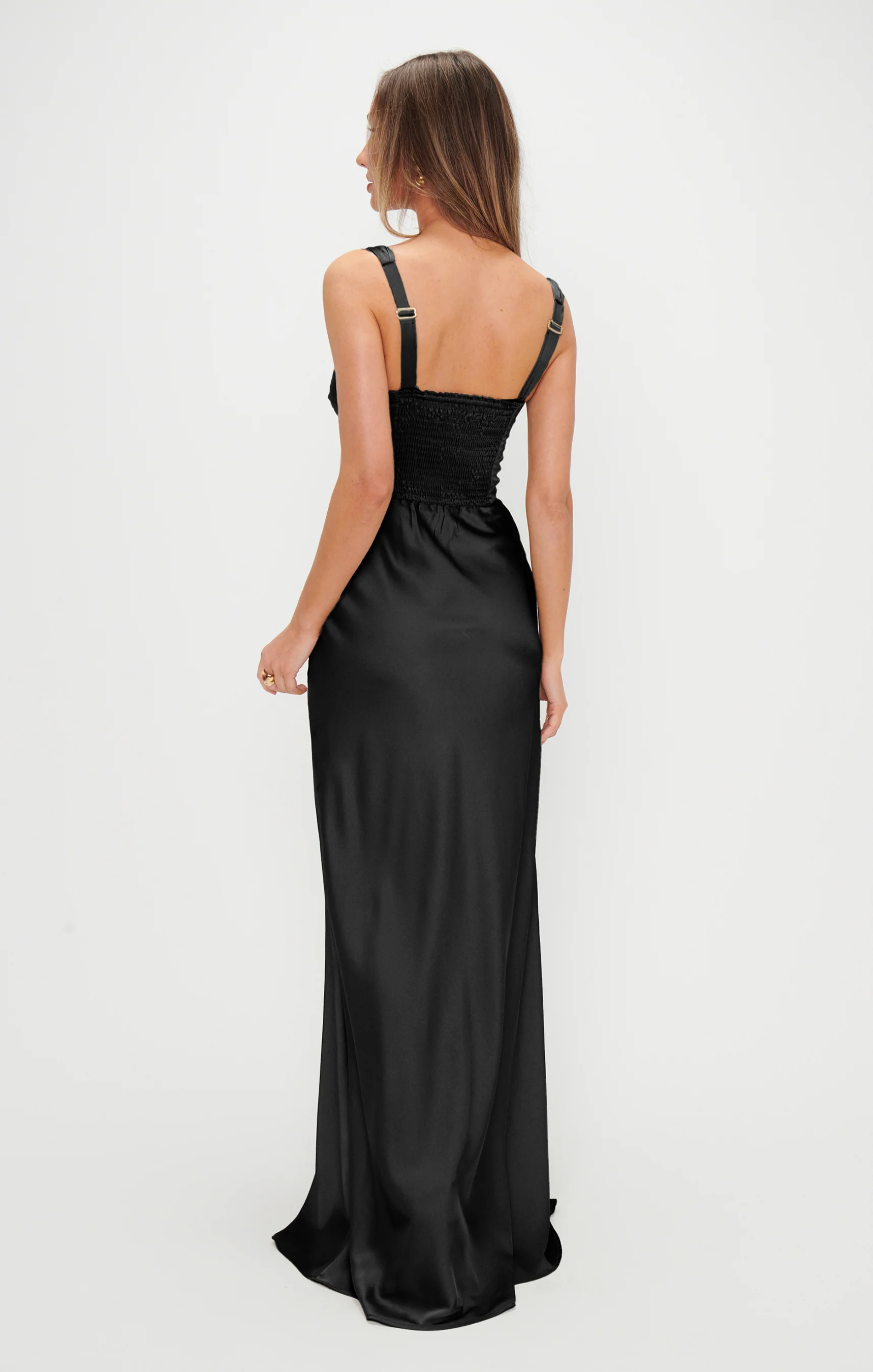 Lana Maxi Dress ~ Black Luxe Satin - Image 4