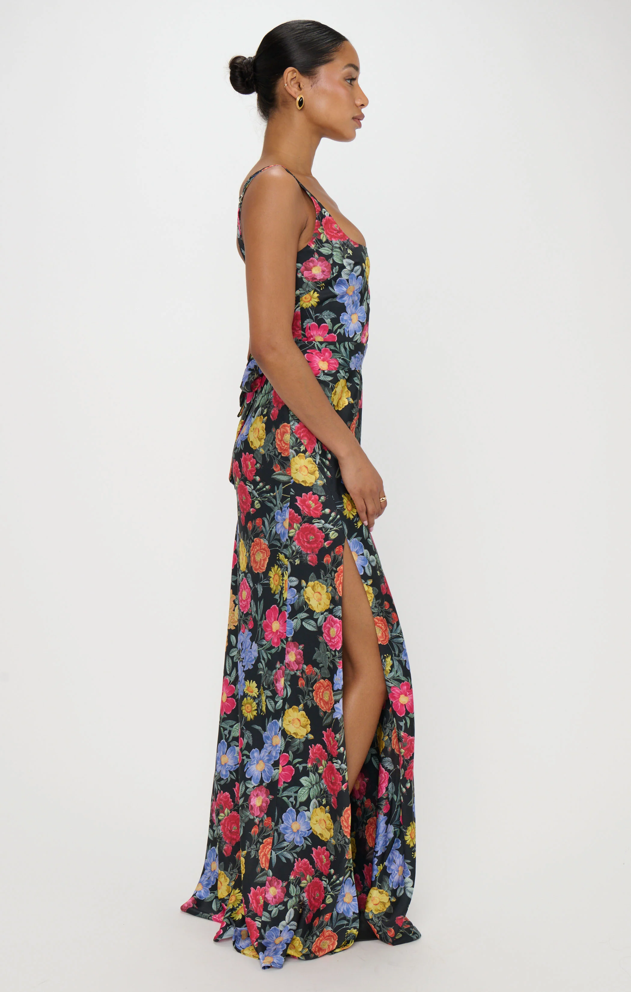 Lana Maxi Dress ~ Charm Peony Black Luxe Satin - Image 5