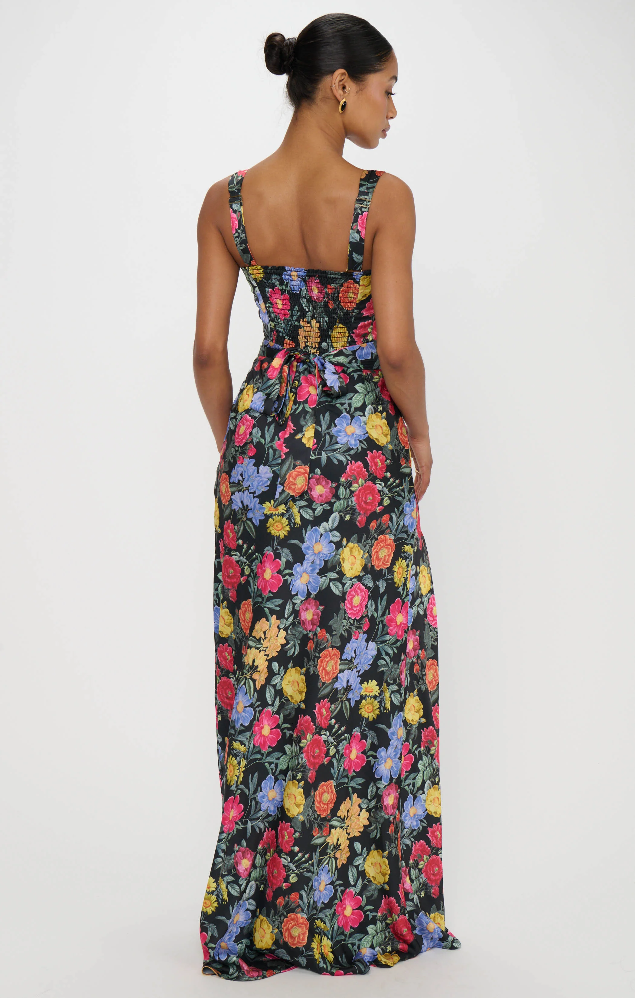 Lana Maxi Dress ~ Charm Peony Black Luxe Satin - Image 6