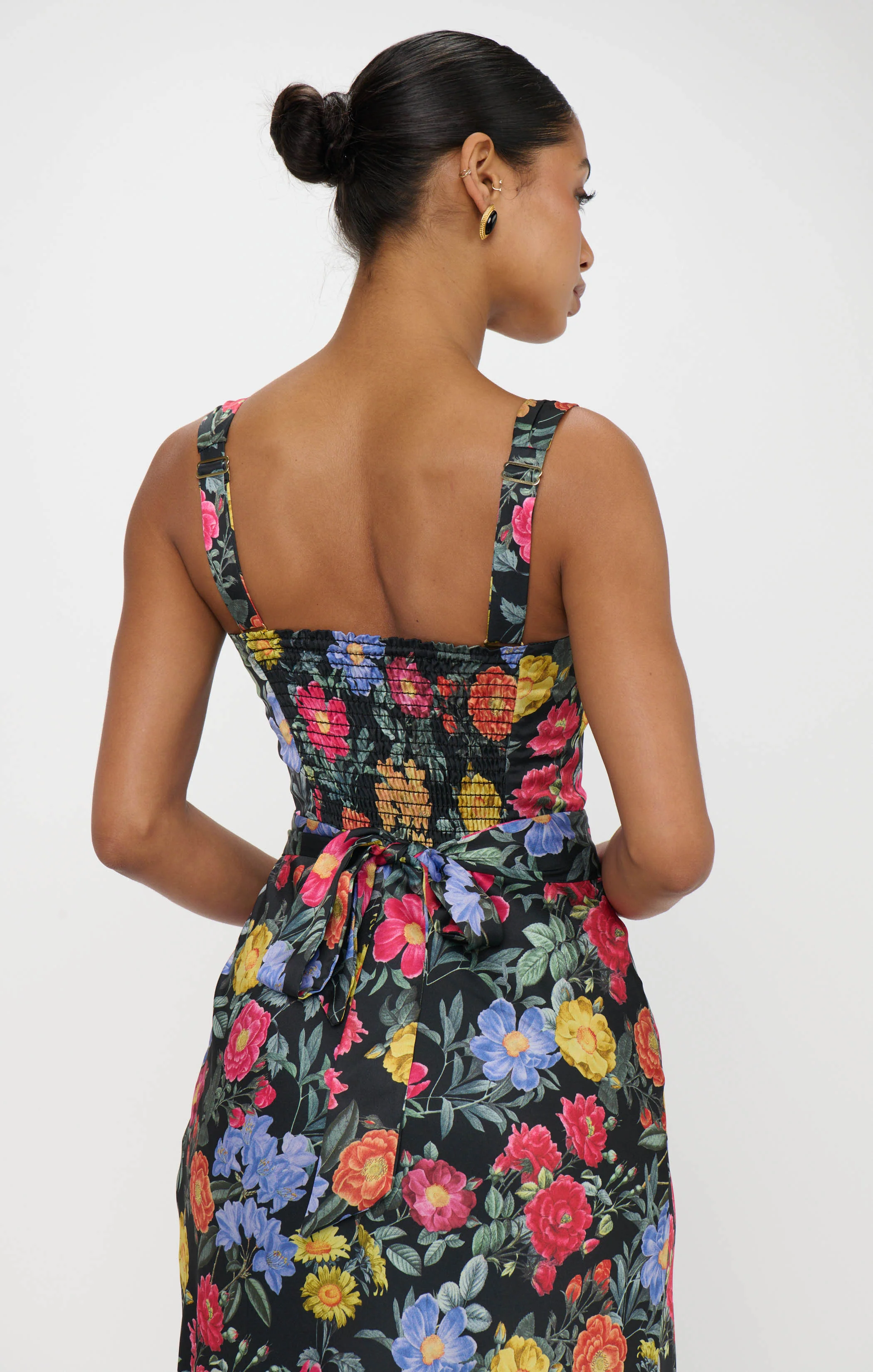 Lana Maxi Dress ~ Charm Peony Black Luxe Satin - Image 7