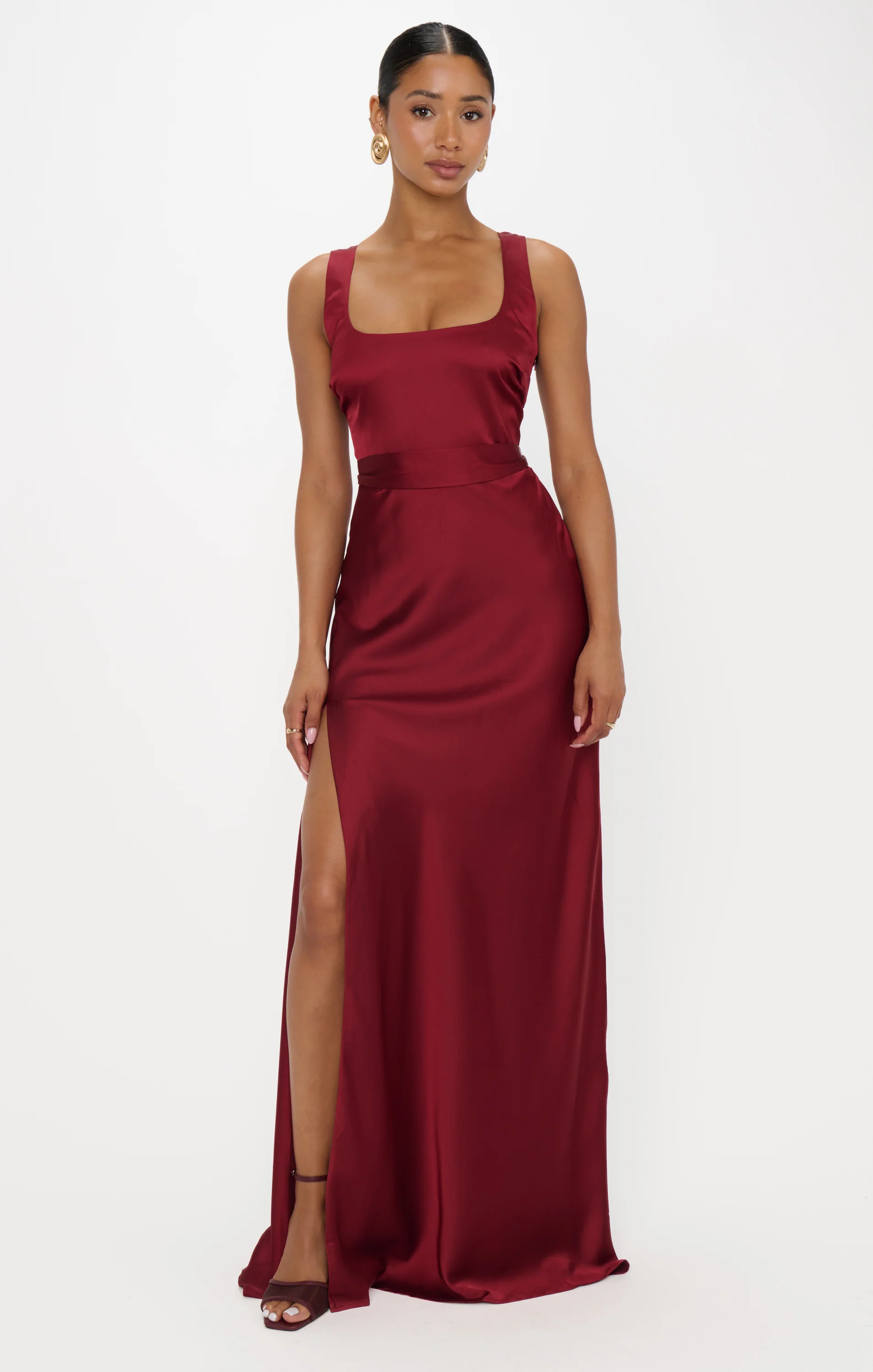 Lana Maxi Dress ~ Cranberry Luxe Satin - Image 4