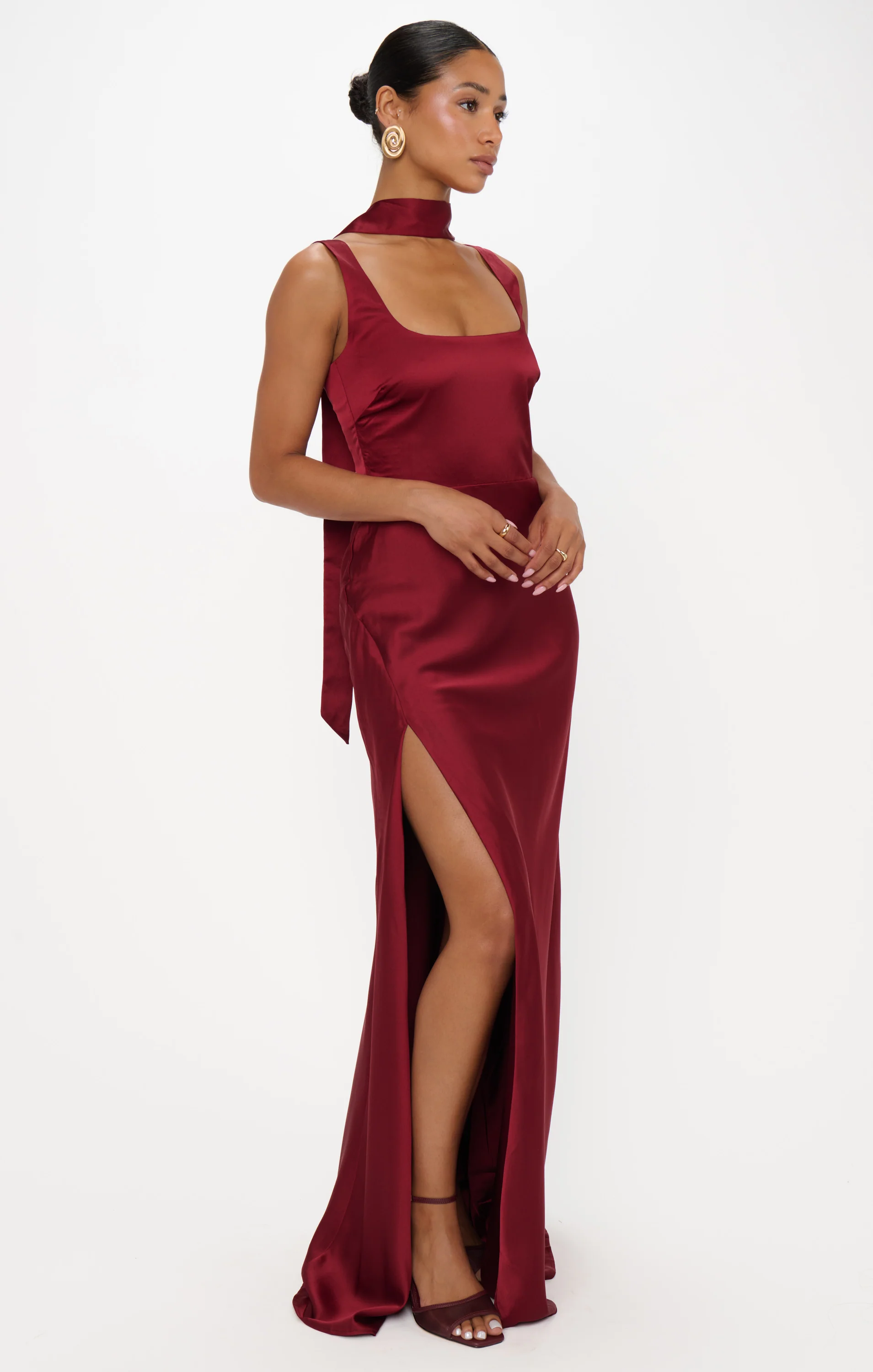 Lana Maxi Dress ~ Cranberry Luxe Satin - Image 7