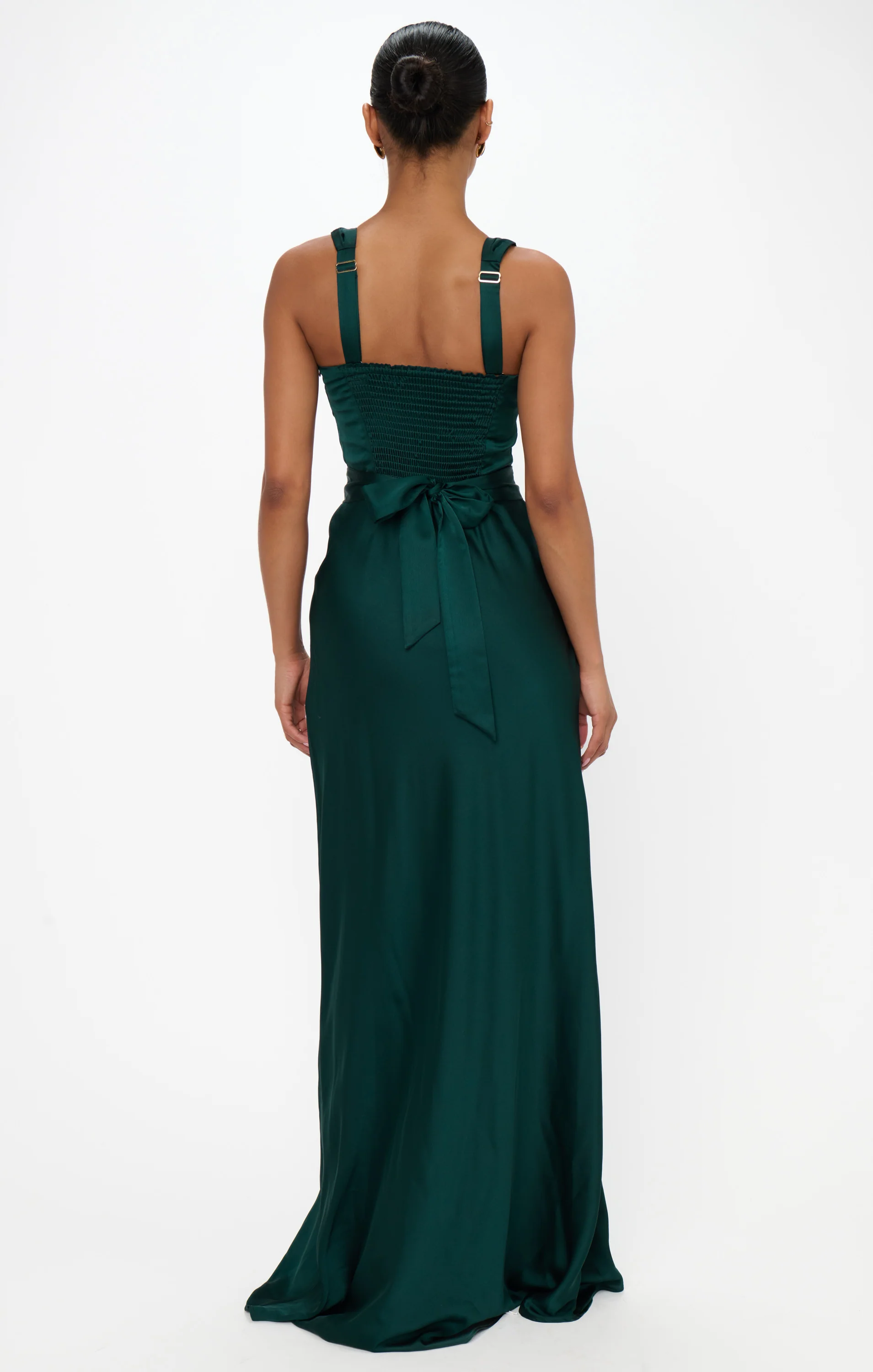 Lana Maxi Dress ~ Deep Emerald Luxe Satin - Image 3