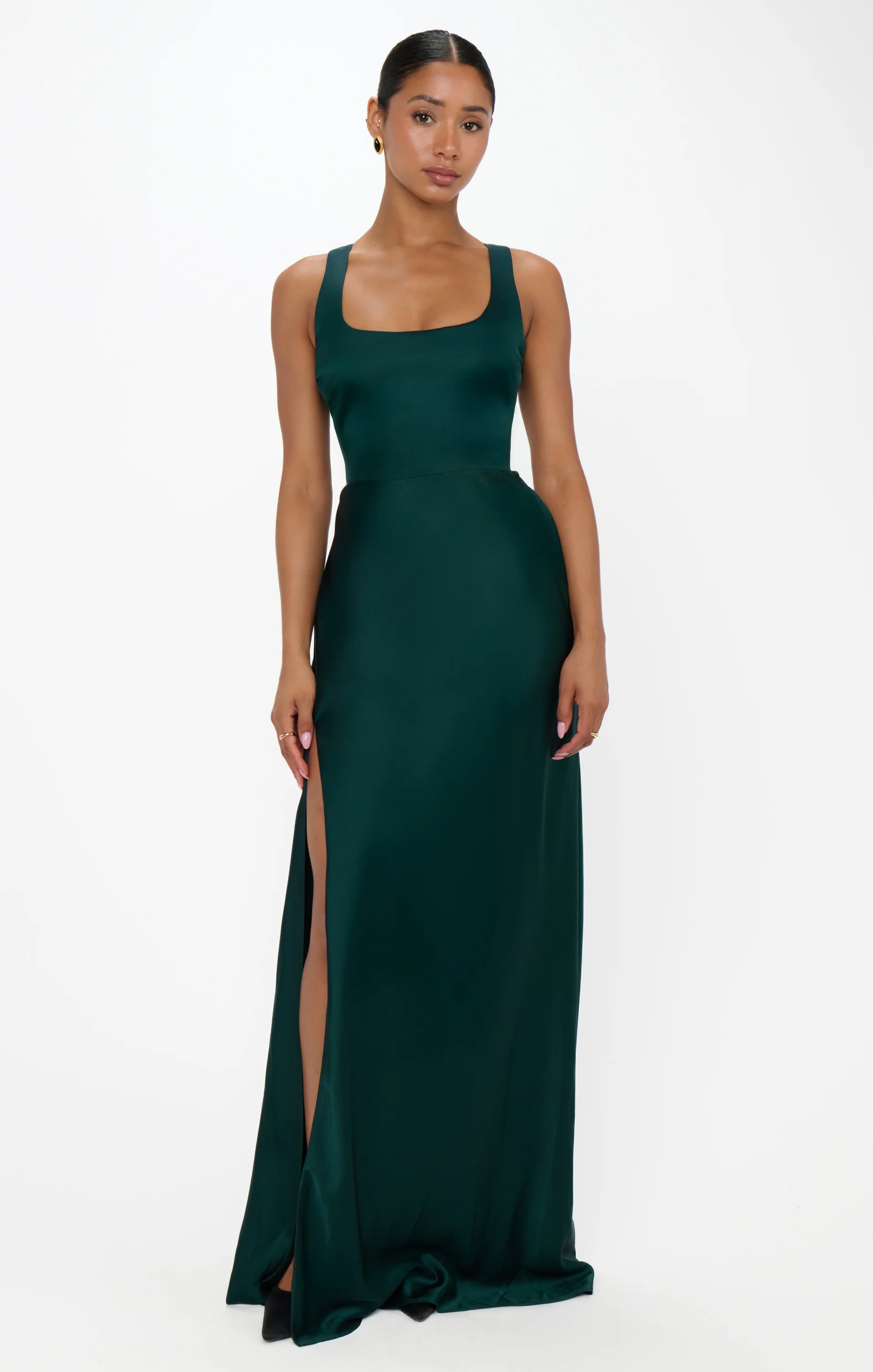 Lana Maxi Dress ~ Deep Emerald Luxe Satin - Image 4