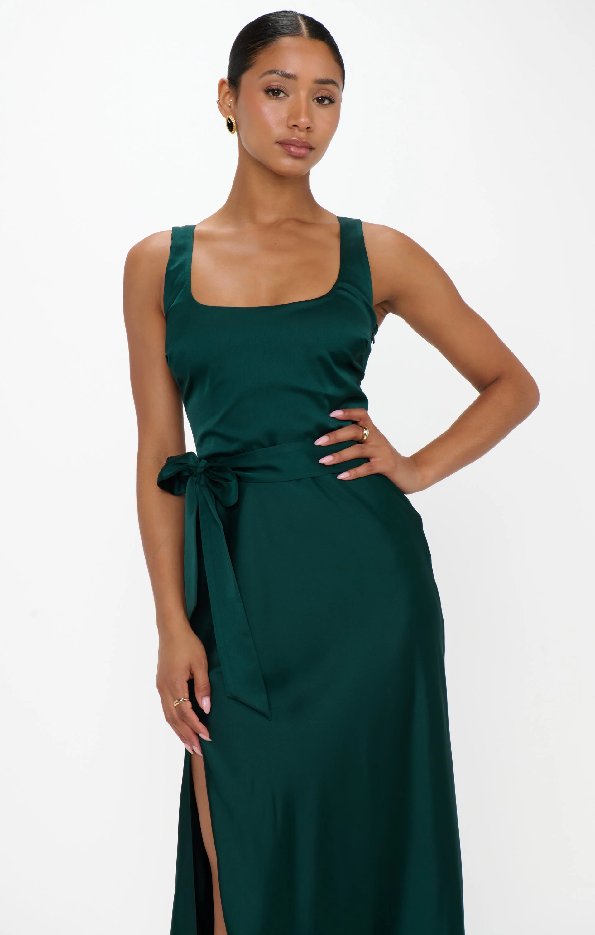Lana Maxi Dress ~ Deep Emerald Luxe Satin - Image 5