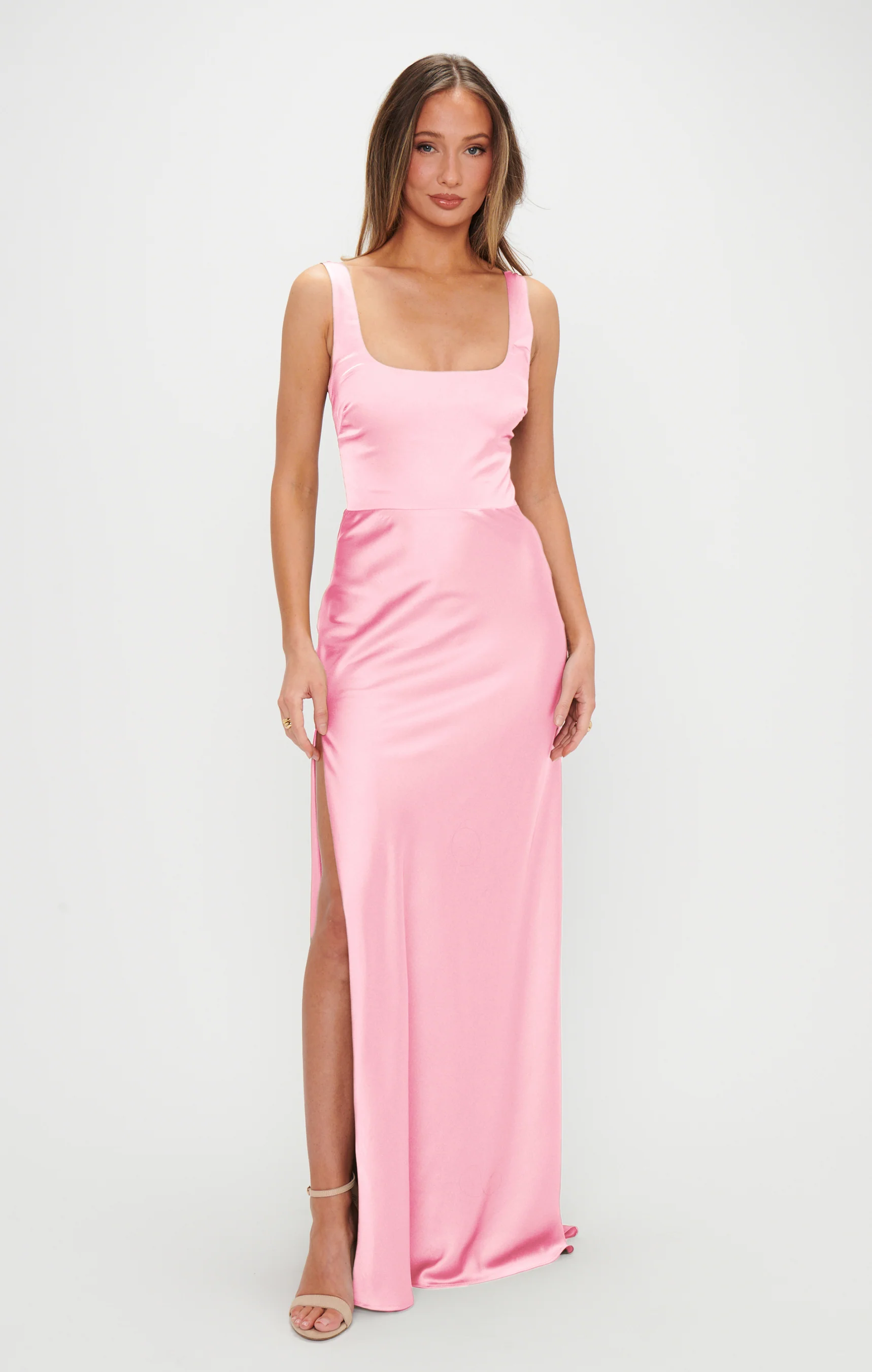 Lana Maxi Dress ~ Light Pink Luxe Satin - Image 3