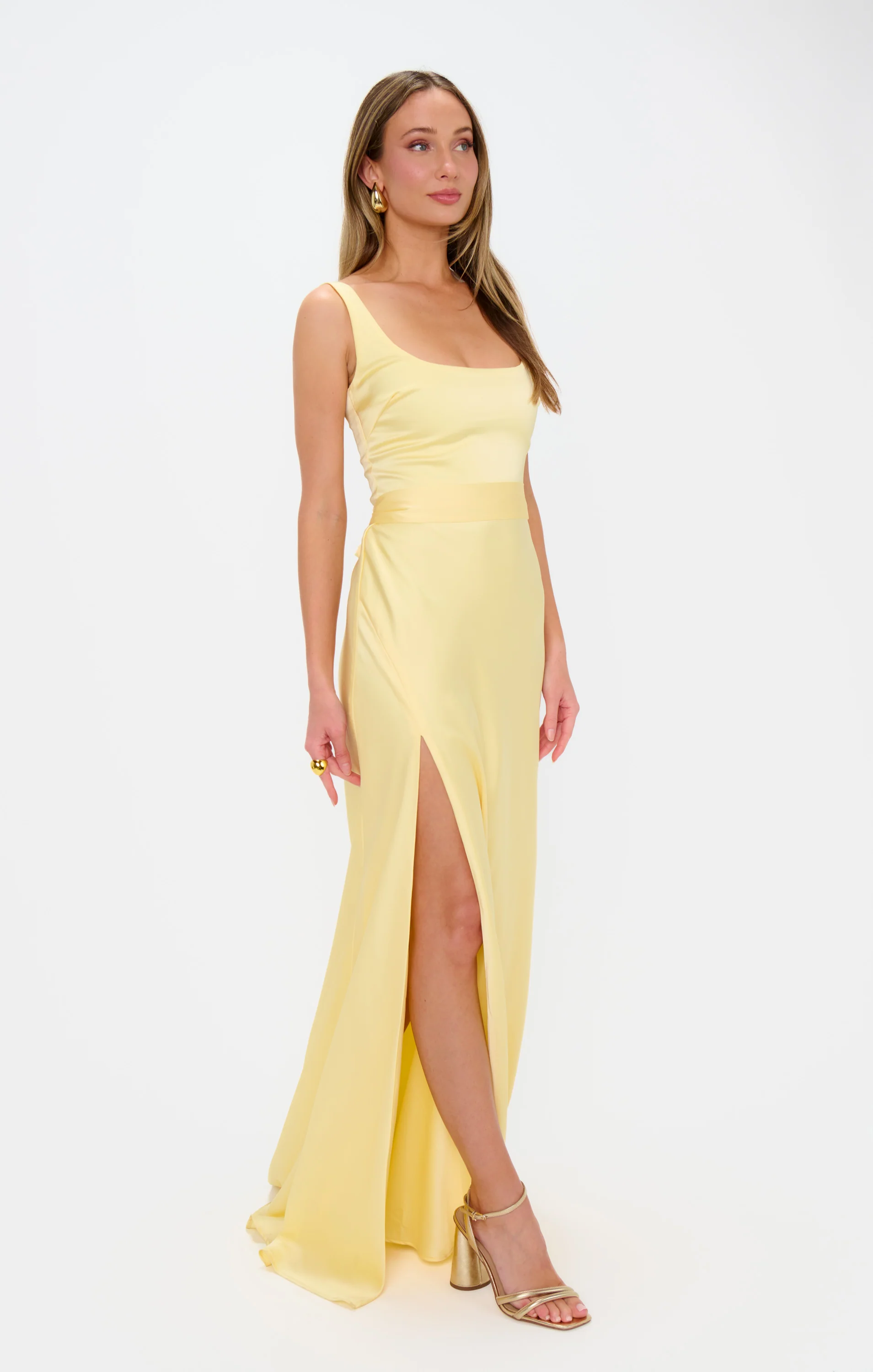 Lana Maxi Dress ~ Pale Yellow Luxe Satin - Image 7