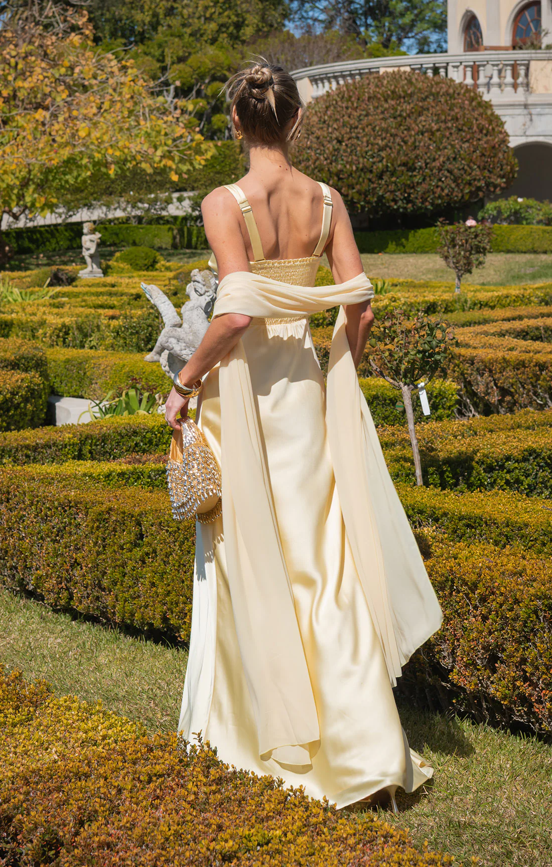 Lana Maxi Dress ~ Pale Yellow Luxe Satin - Image 9