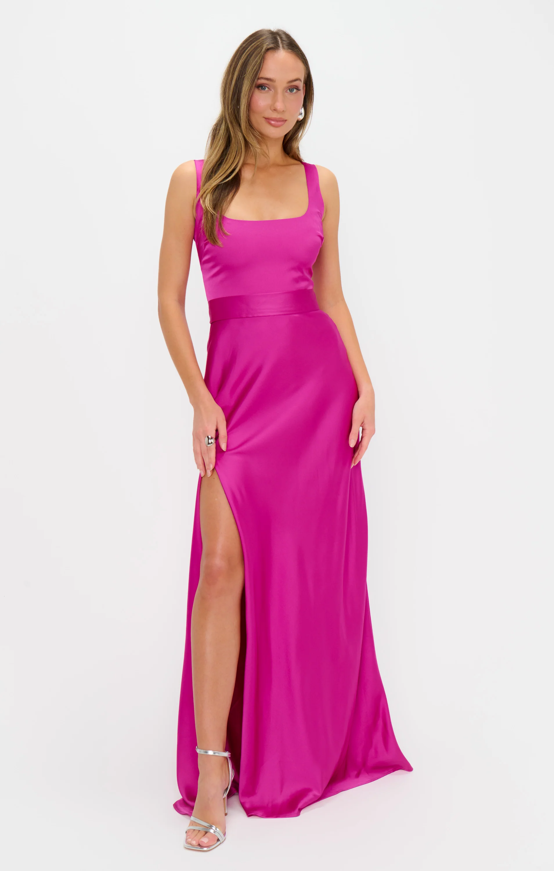 Lana Maxi Dress ~ Rich Magenta Luxe Satin - Image 4