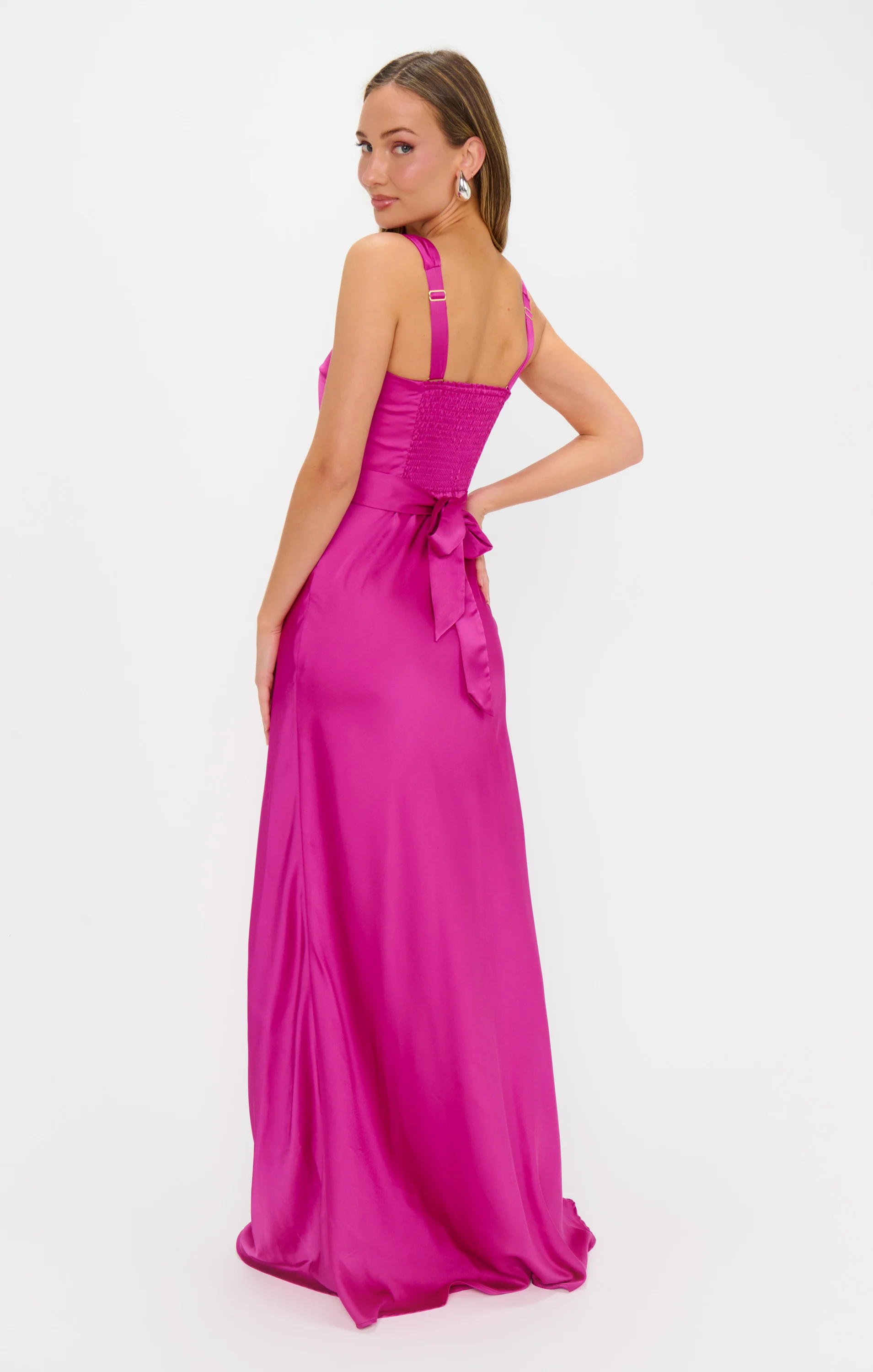 Lana Maxi Dress ~ Rich Magenta Luxe Satin - Image 5