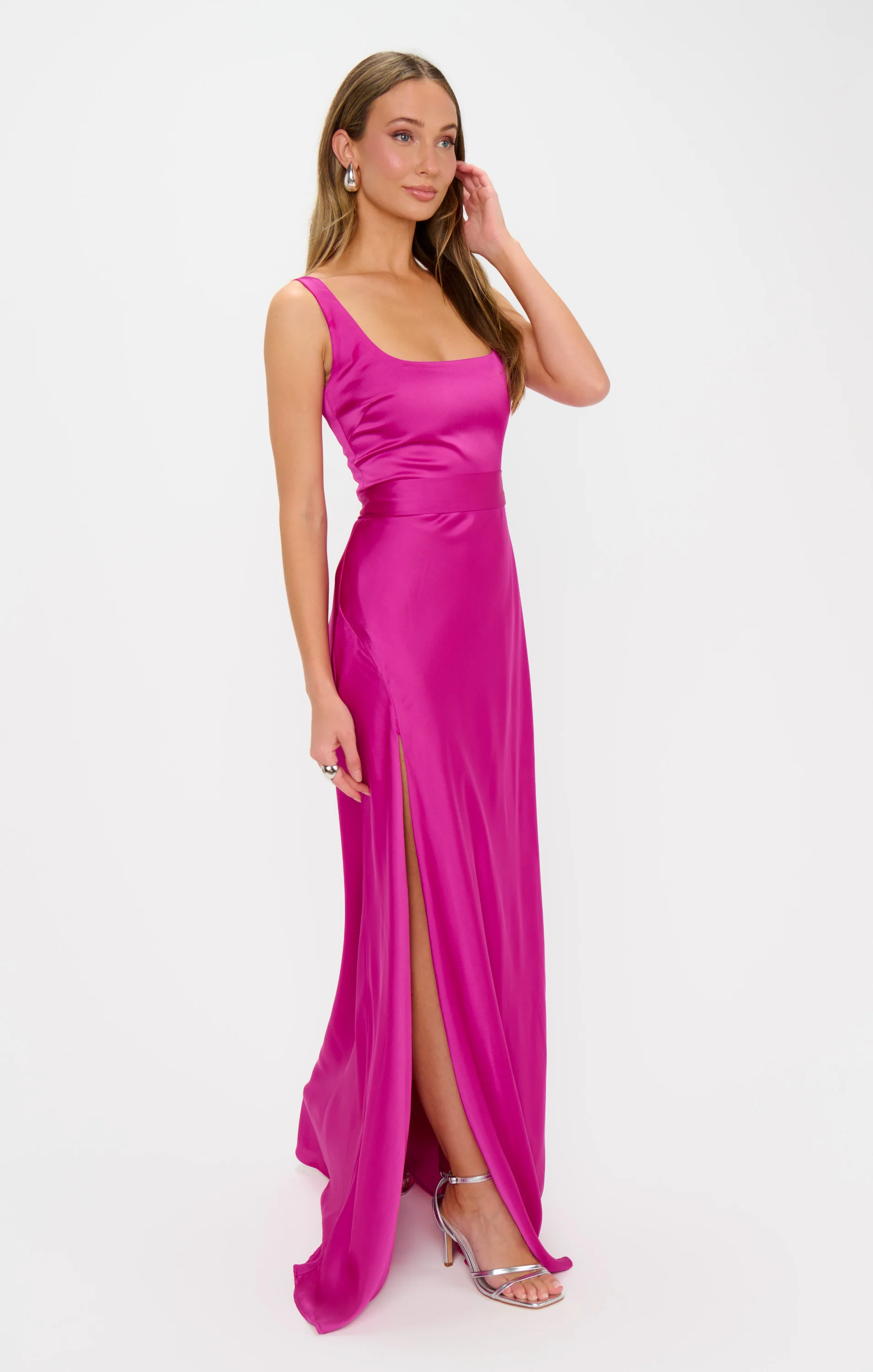 Lana Maxi Dress ~ Rich Magenta Luxe Satin - Image 7