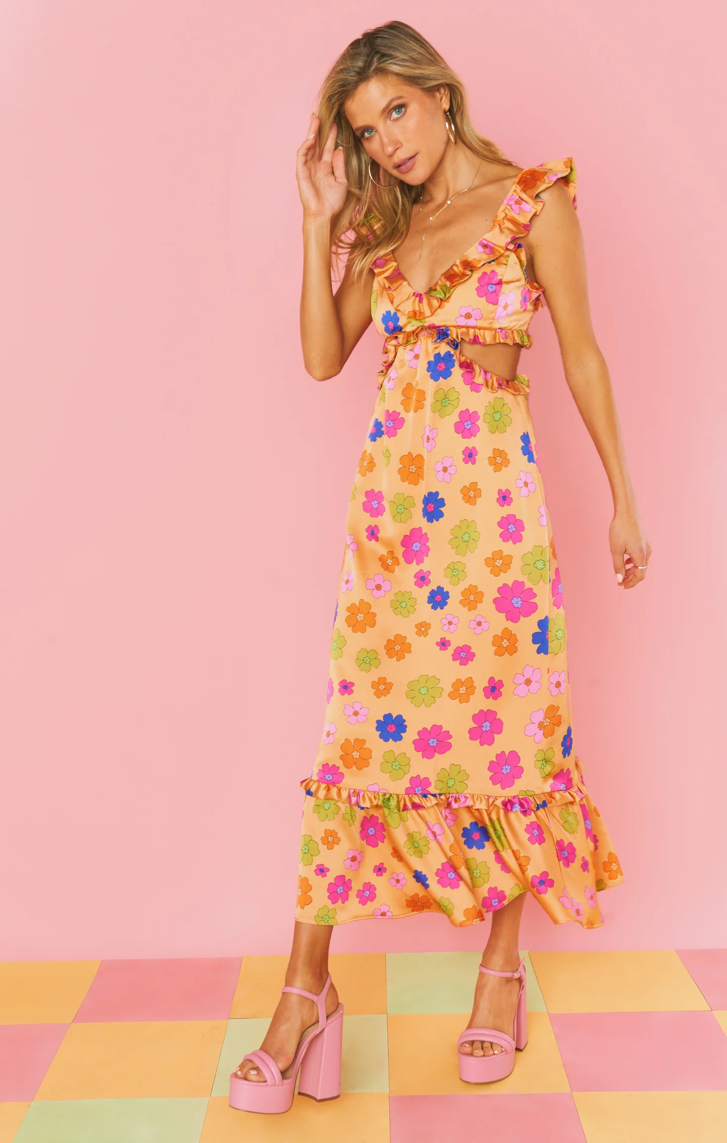 Lane Midi Dress ~ Poppin Poppy - Image 3