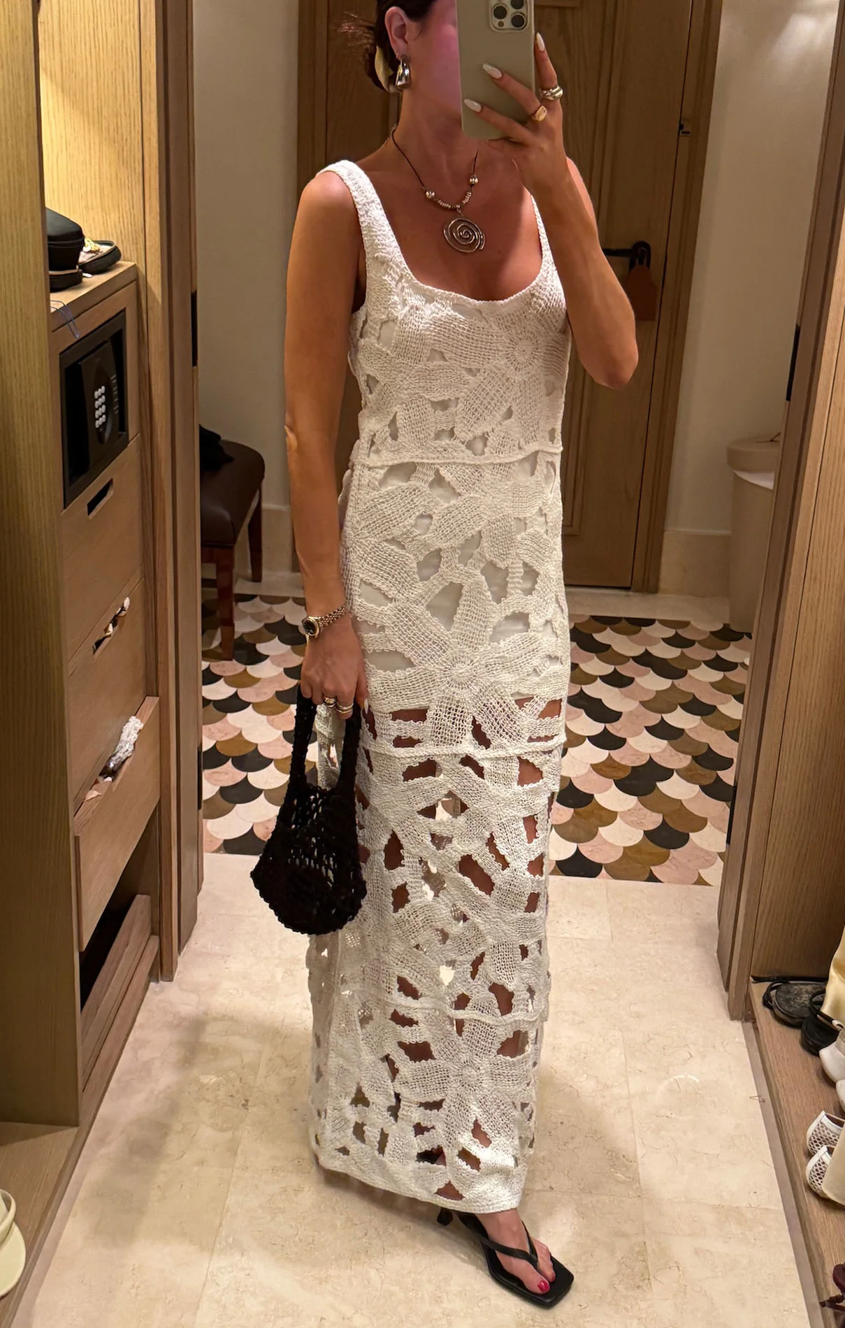 Lani Maxi Dress ~ White Bloom Crochet - Image 3