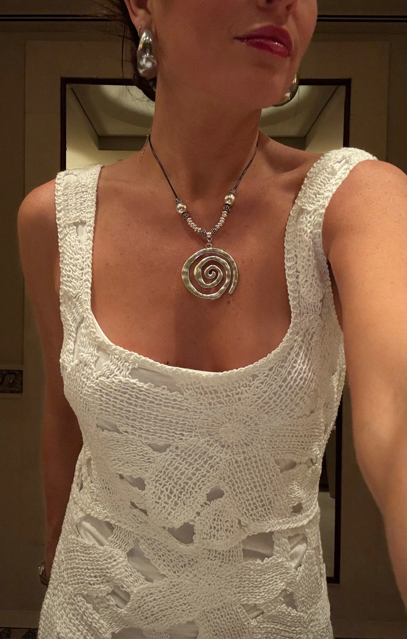 Lani Maxi Dress ~ White Bloom Crochet - Image 4