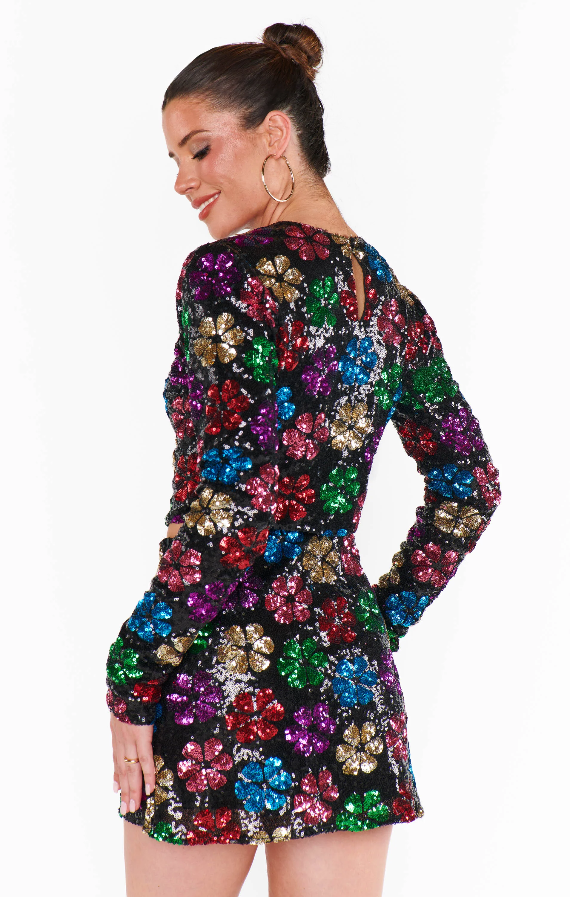 Last Call Top ~ Flower Pop Multi Sequins - Image 3