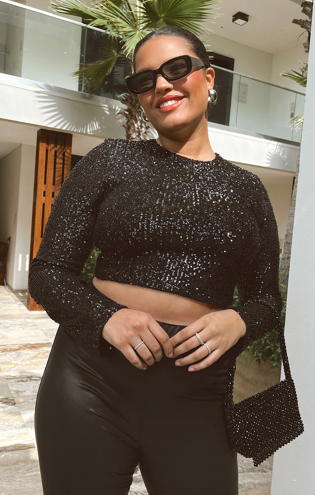 Last Call Top ~ Midnight Glitz Sequins - Image 2