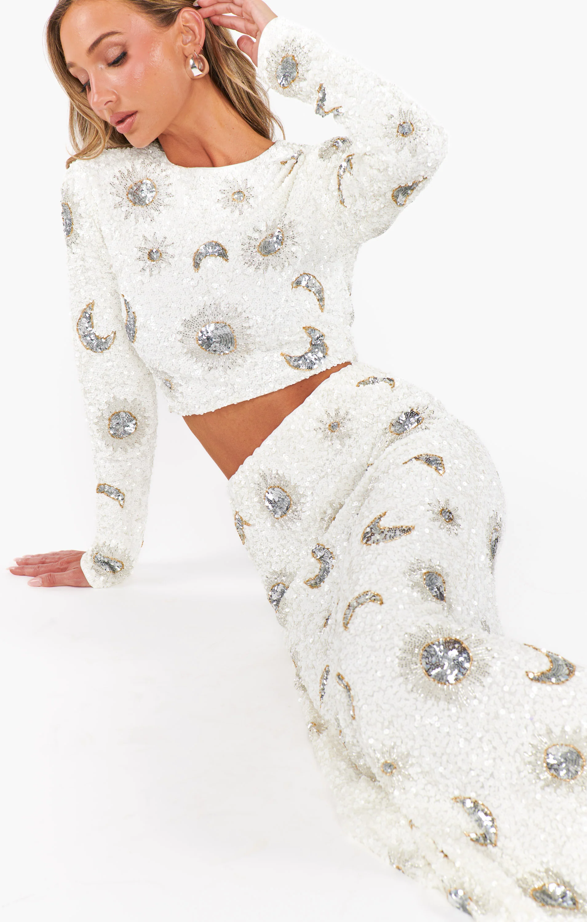 Last Call Top ~ White Celestial Sequins - Image 5
