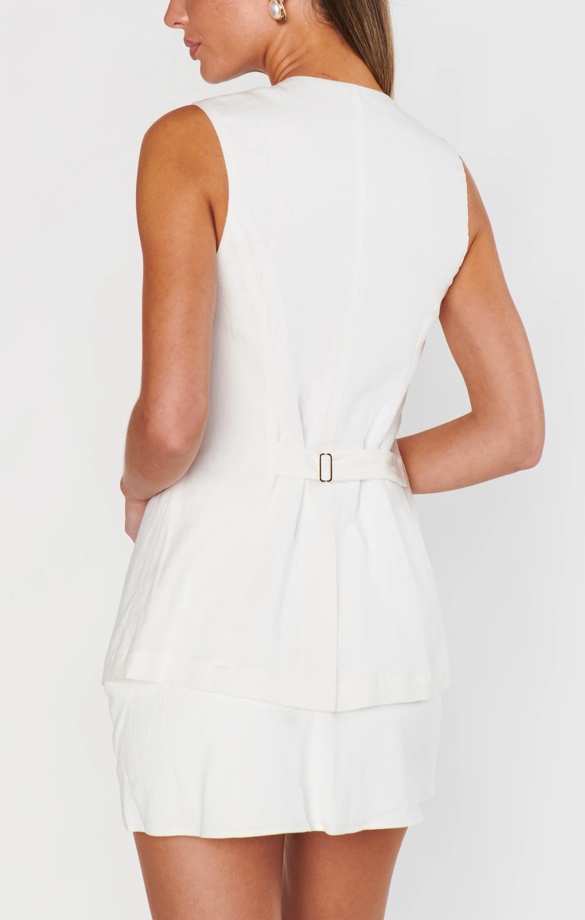 Leighton Vest Top ~ White Linen - Image 6