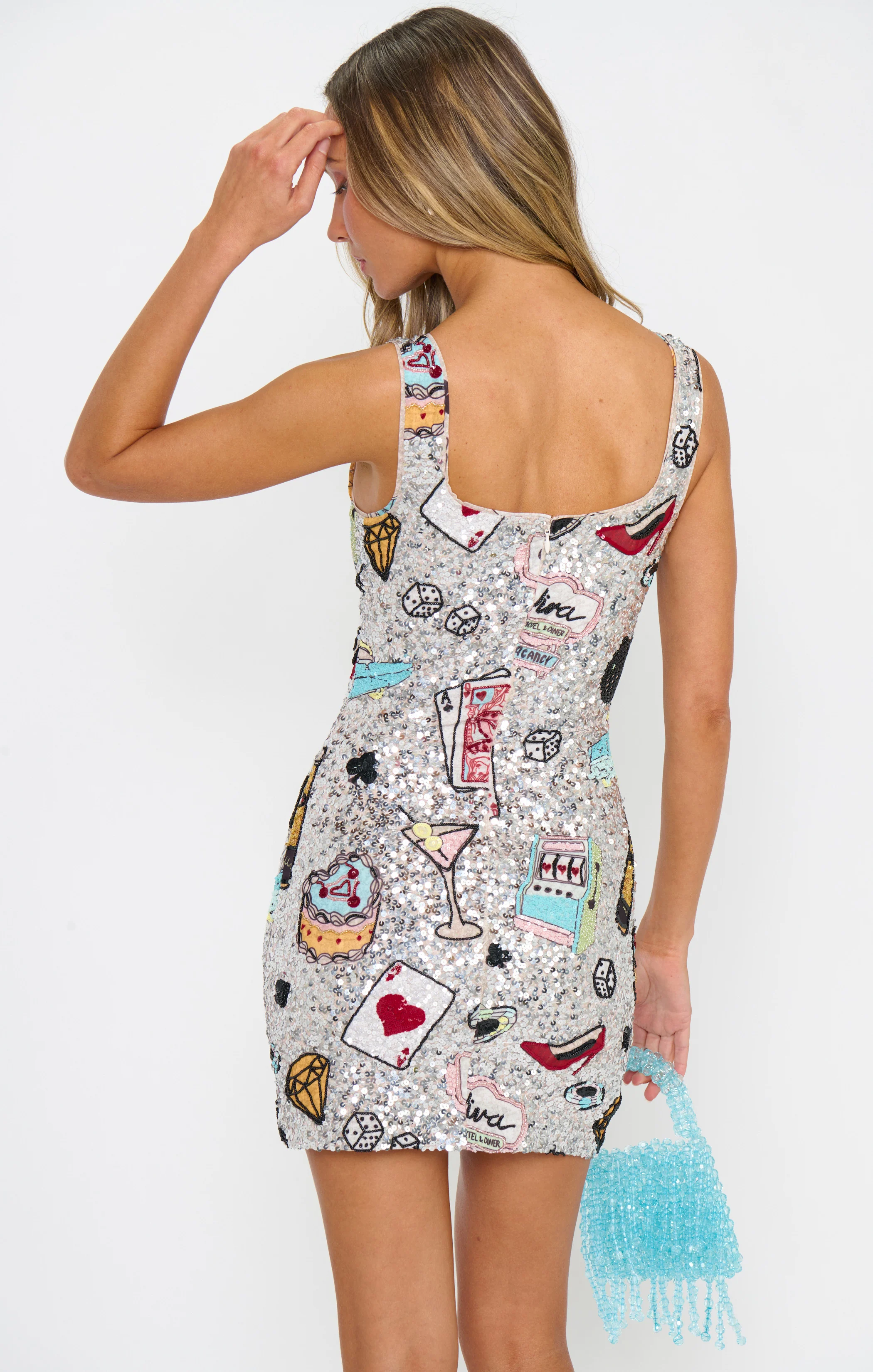 Lets Go Mini Dress ~ Casino Party Sequins - Image 5