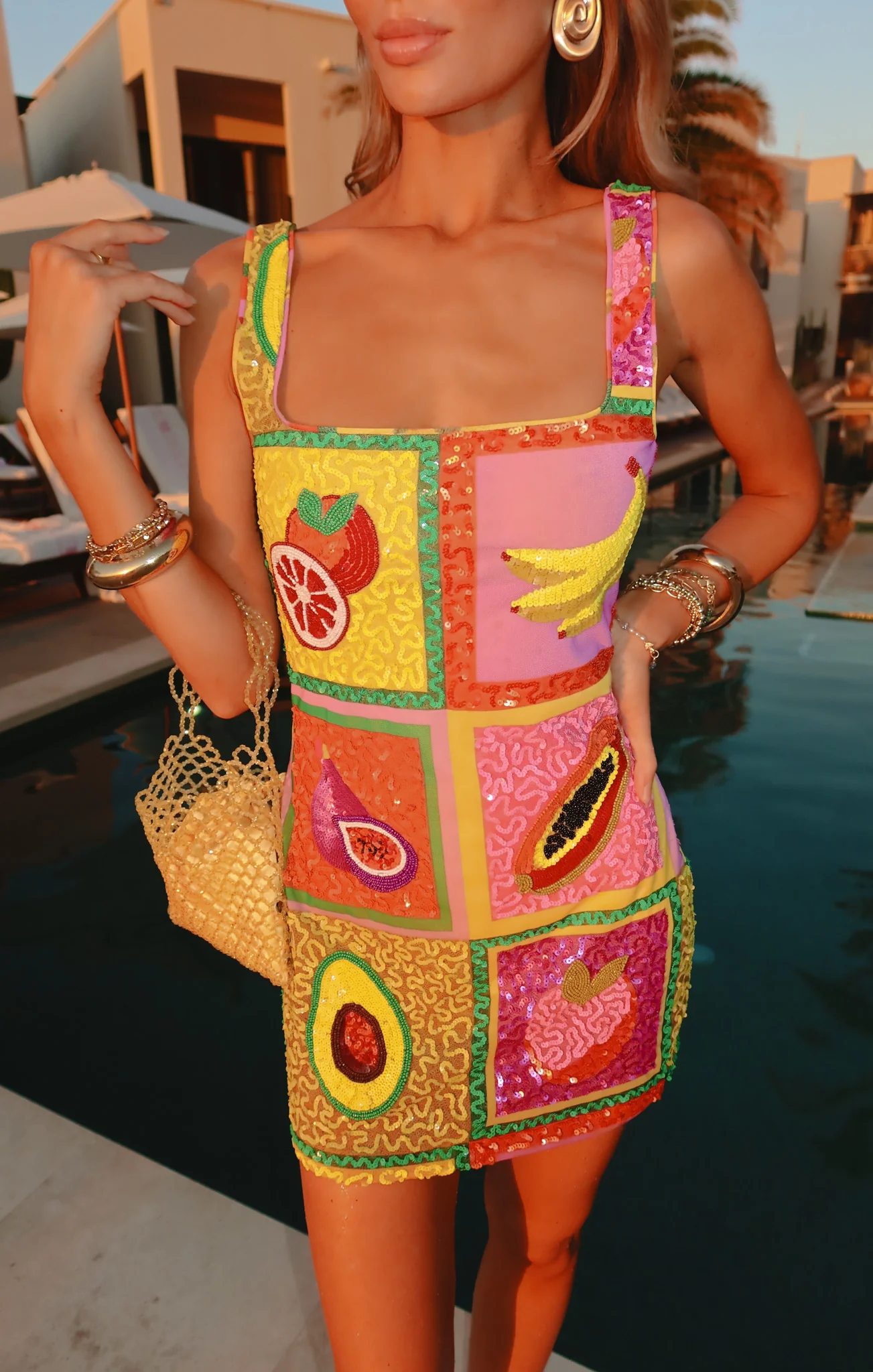Lets Go Mini Dress ~ Fresh Fruit Embellishment - Image 3