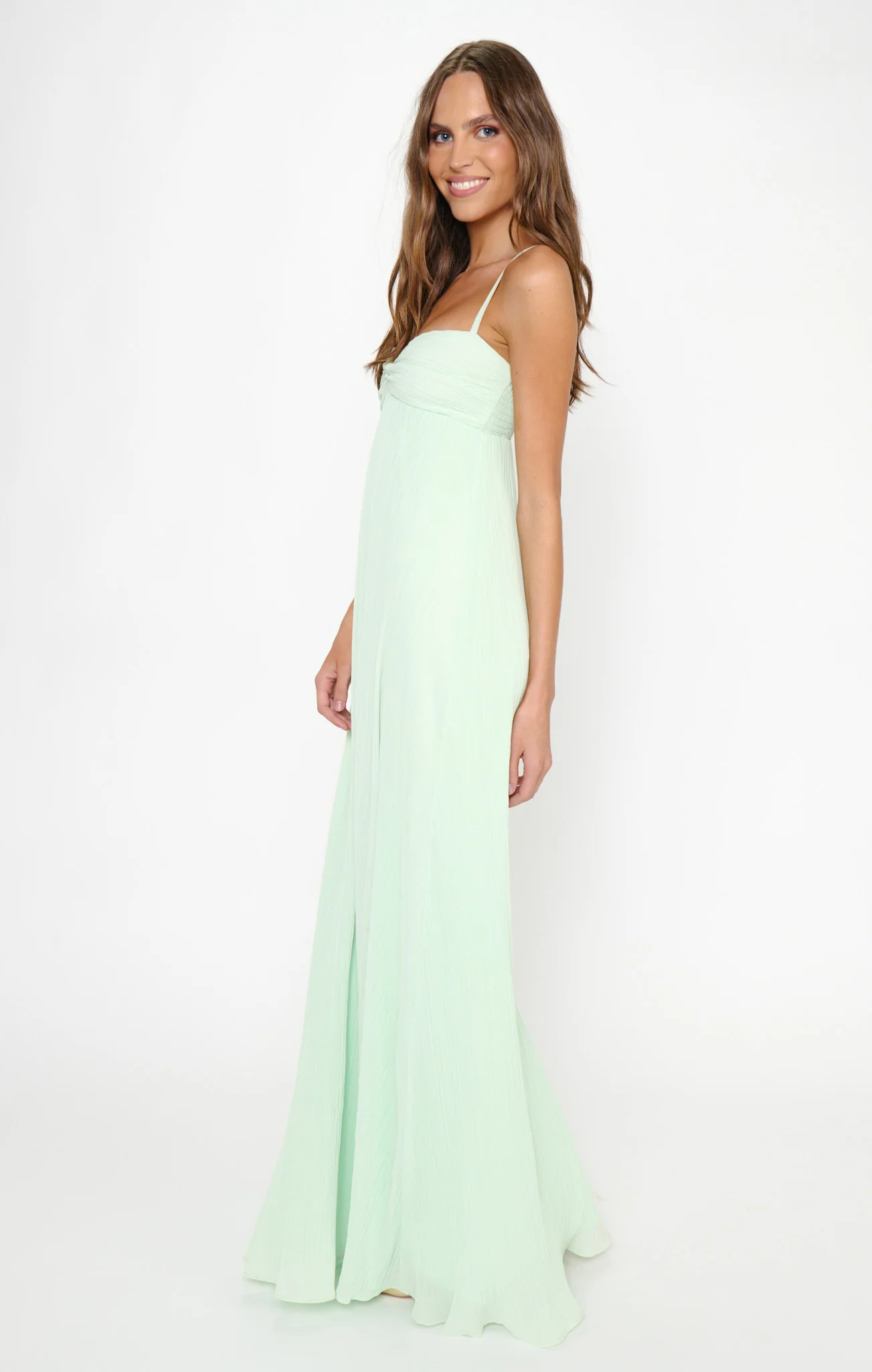 Libby Maxi Dress ~ Pistachio Pleated Chiffon - Image 6