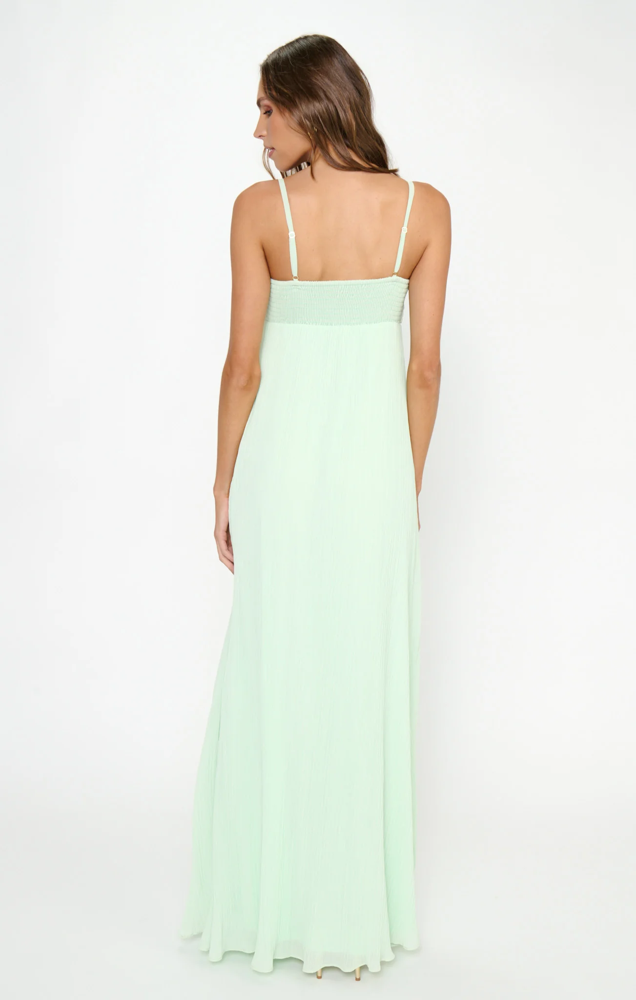 Libby Maxi Dress ~ Pistachio Pleated Chiffon - Image 8