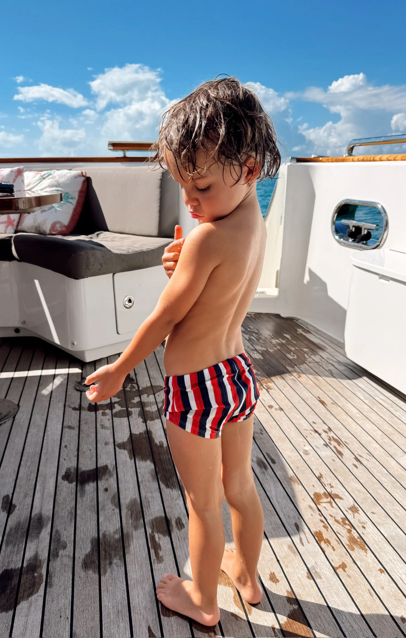 Lil Dude Shorts ~ Americana Stripe Micro Rib - Image 3