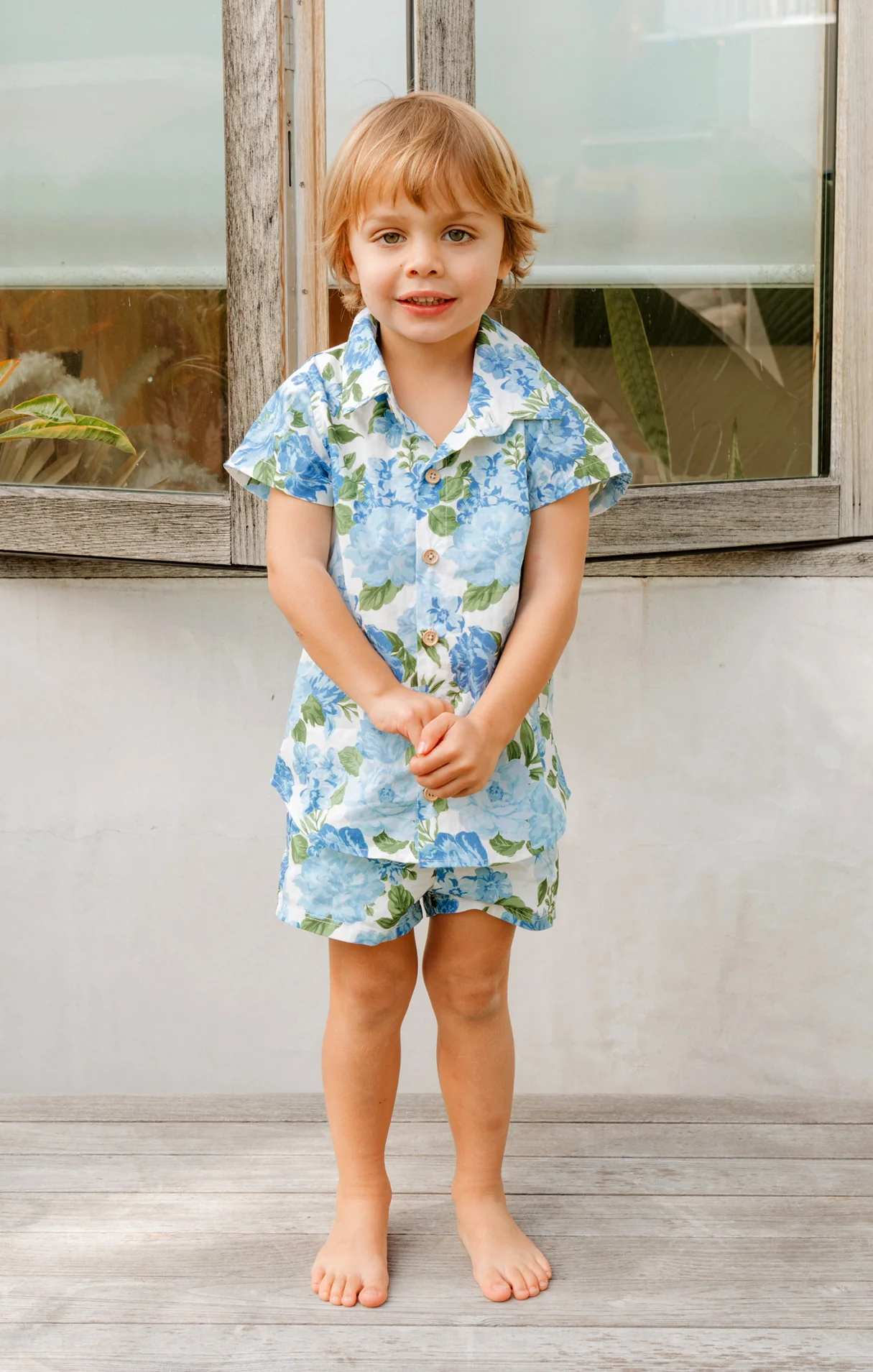 Lil Easy Shorts ~ Cottage Floral Blue - Image 4