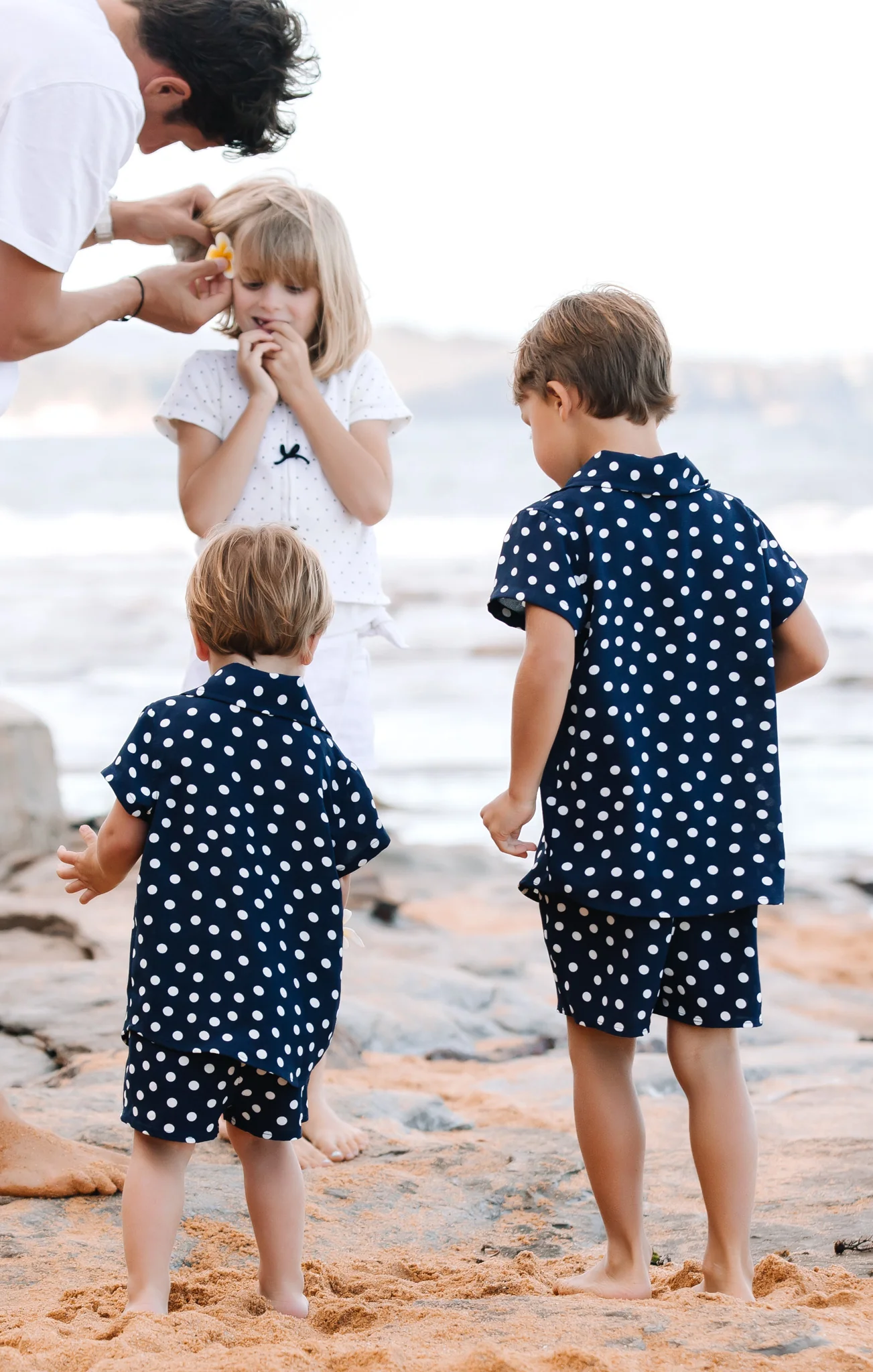 Lil Easy Shorts ~ Navy Polka Dot - Image 2