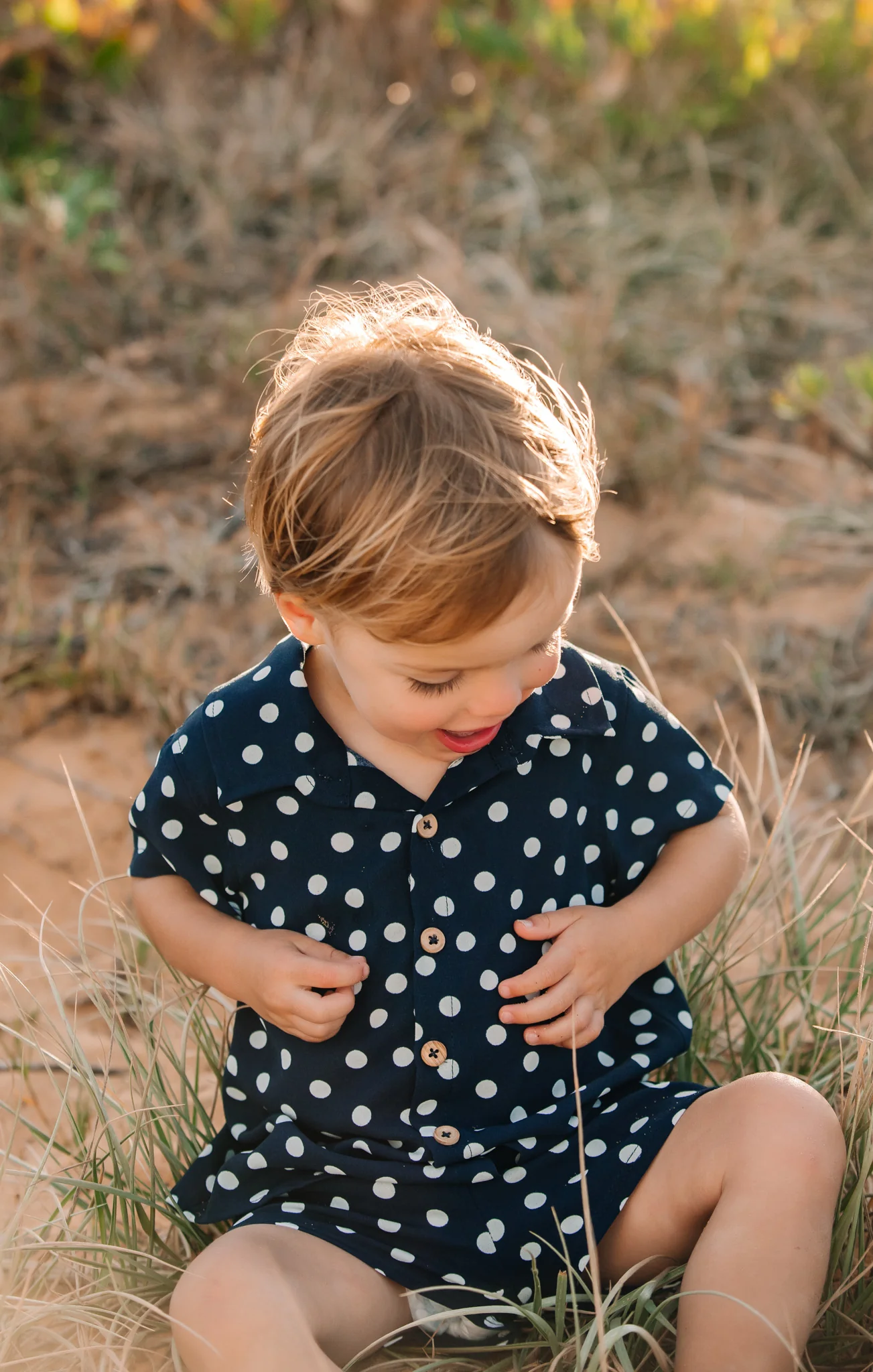 Lil Easy Shorts ~ Navy Polka Dot - Image 6