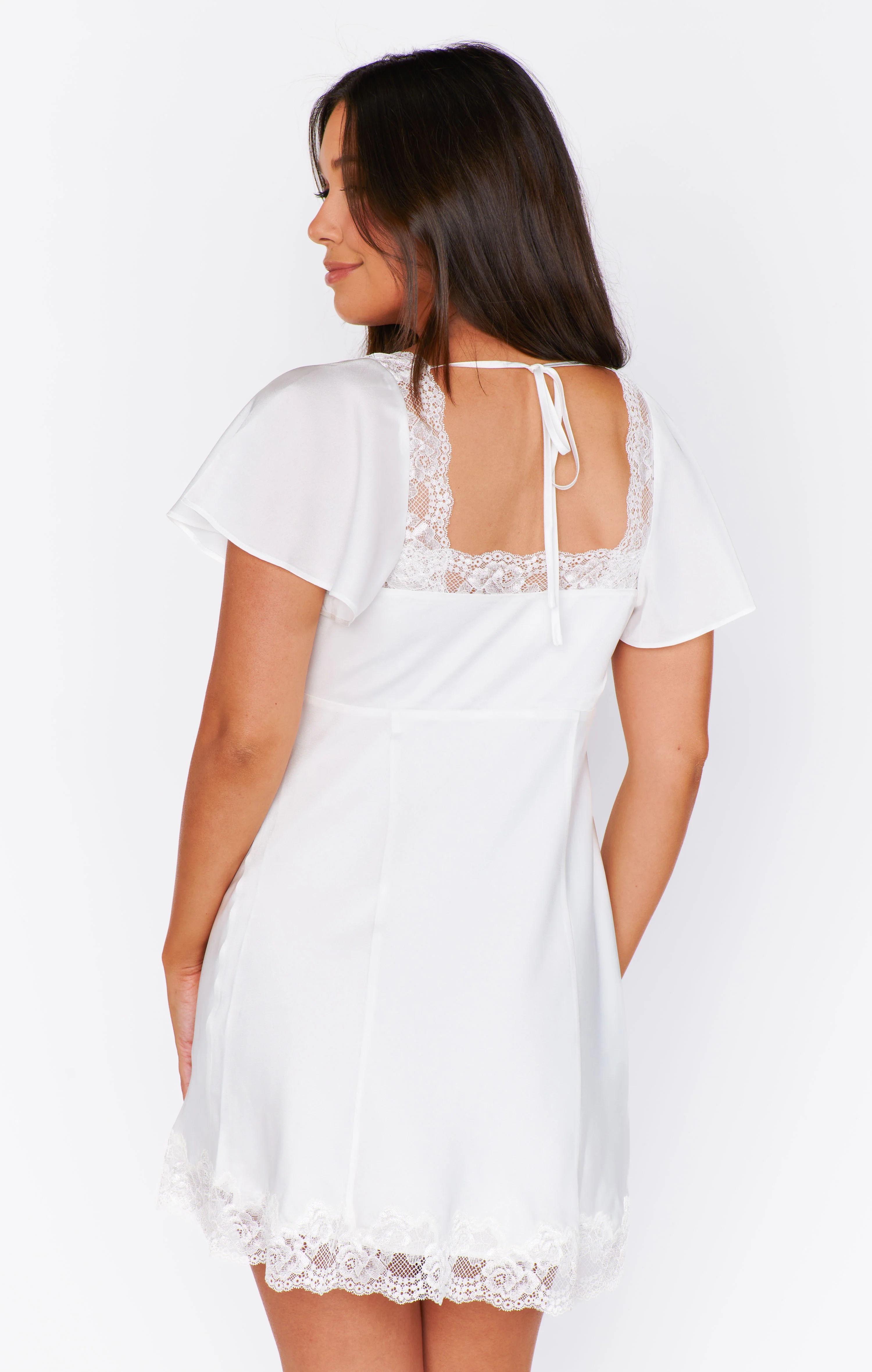 Lila Mini Dress ~ Ivory Luxe Satin - Image 5